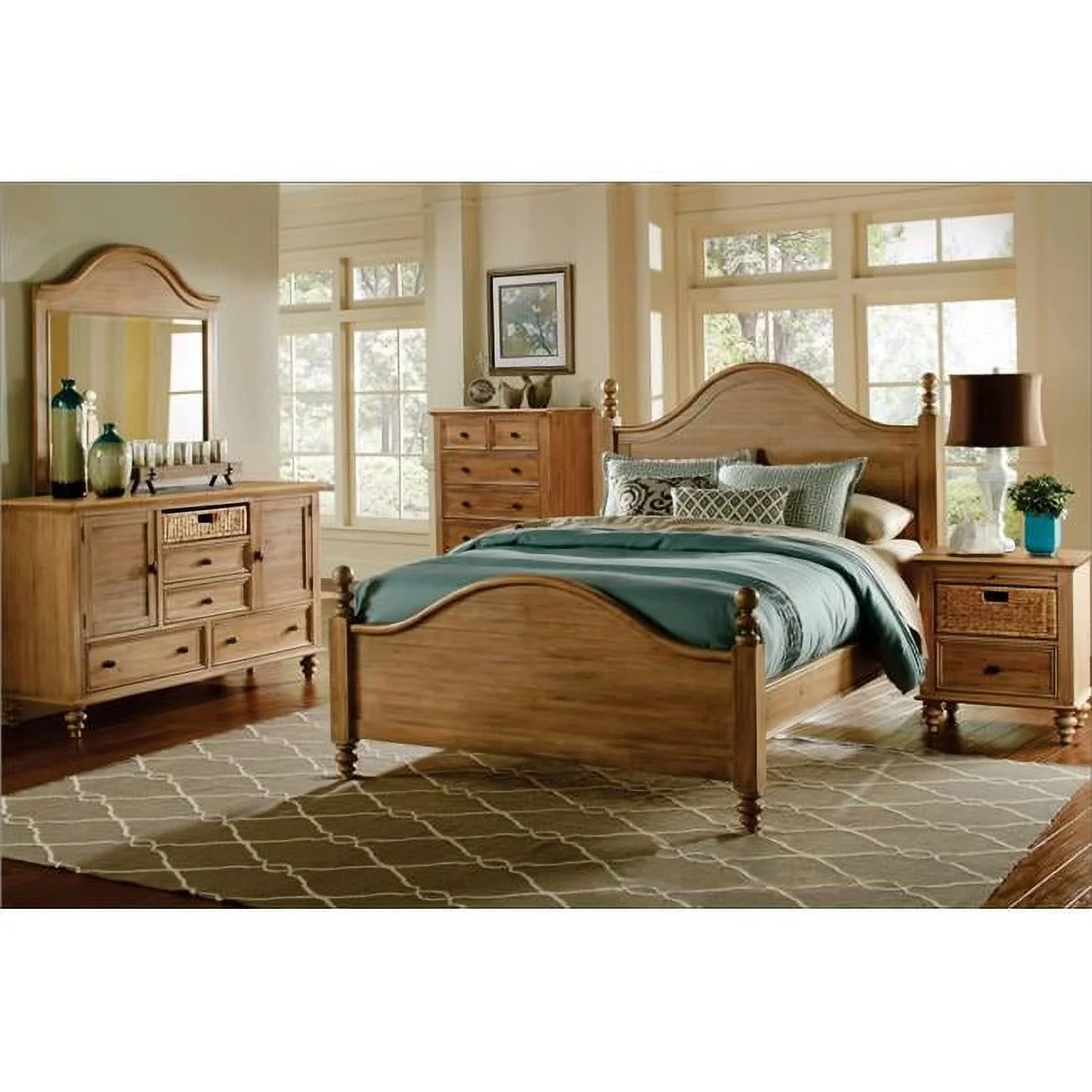 Vintage Casual Bedroom Set Plantation Maple - King - 5 Piece