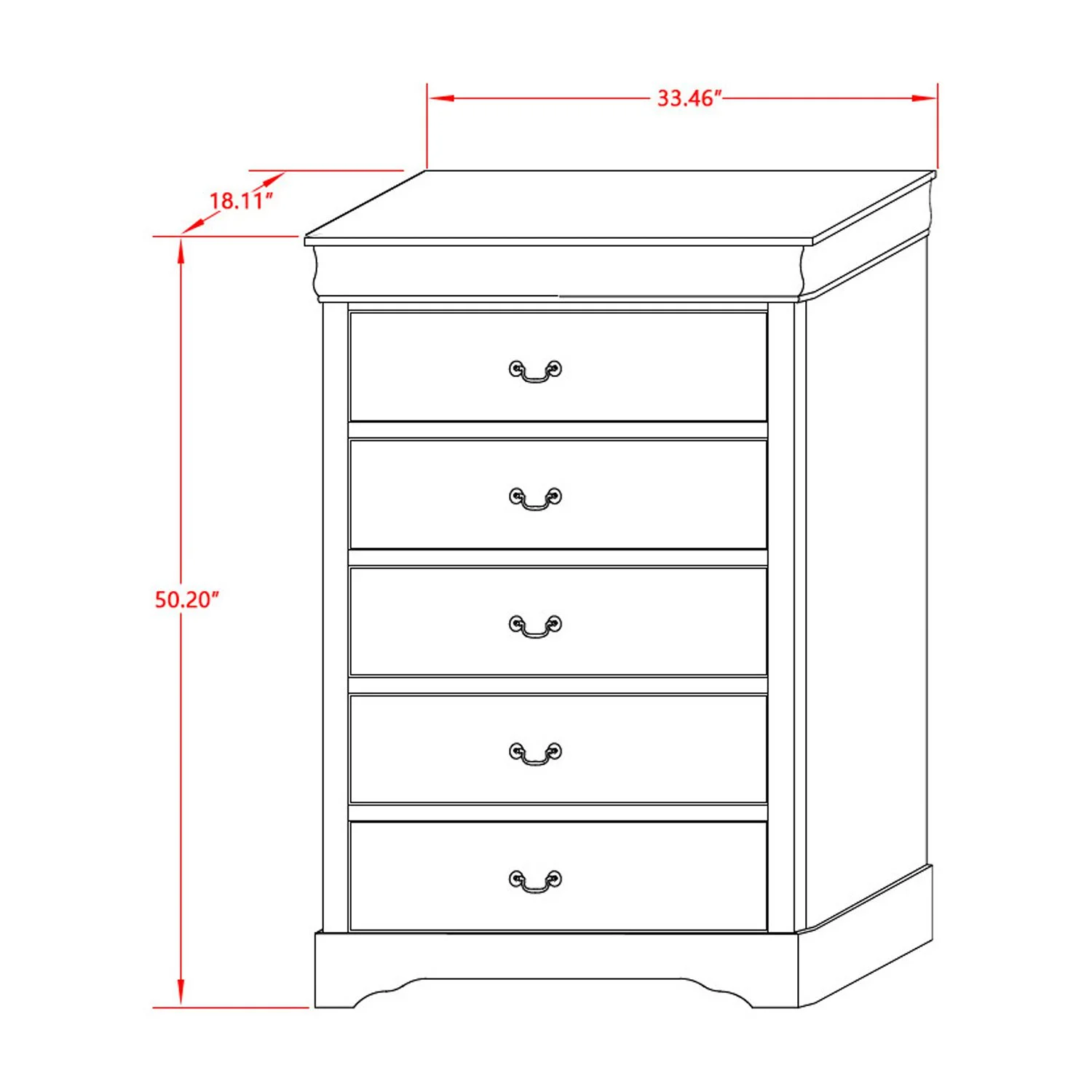 HomeStock Rustic Retreat Louis Philippe Chest In Metallic Gold Finish