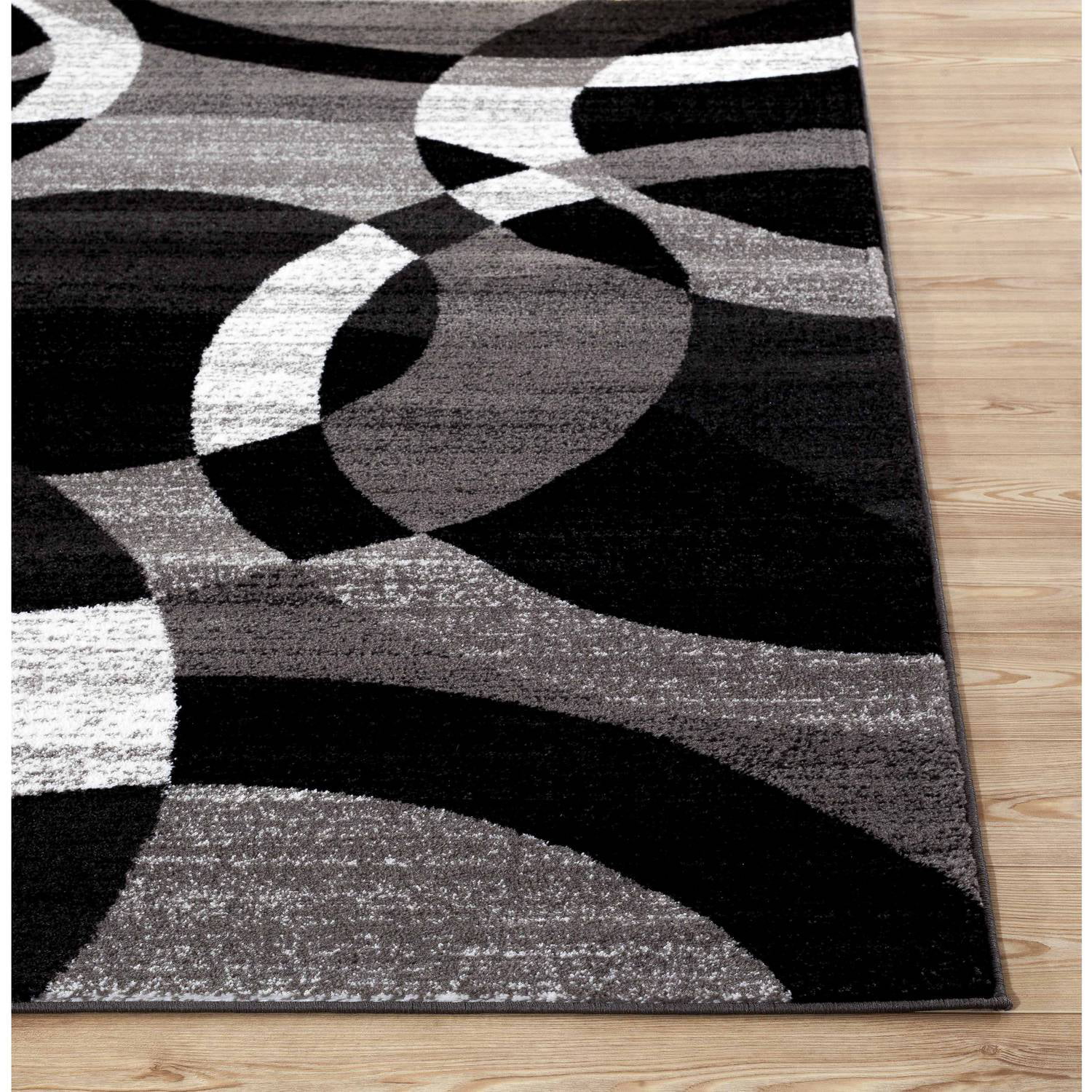 World Rug Gallery Geometric Circles Area Rug Gray 7'10