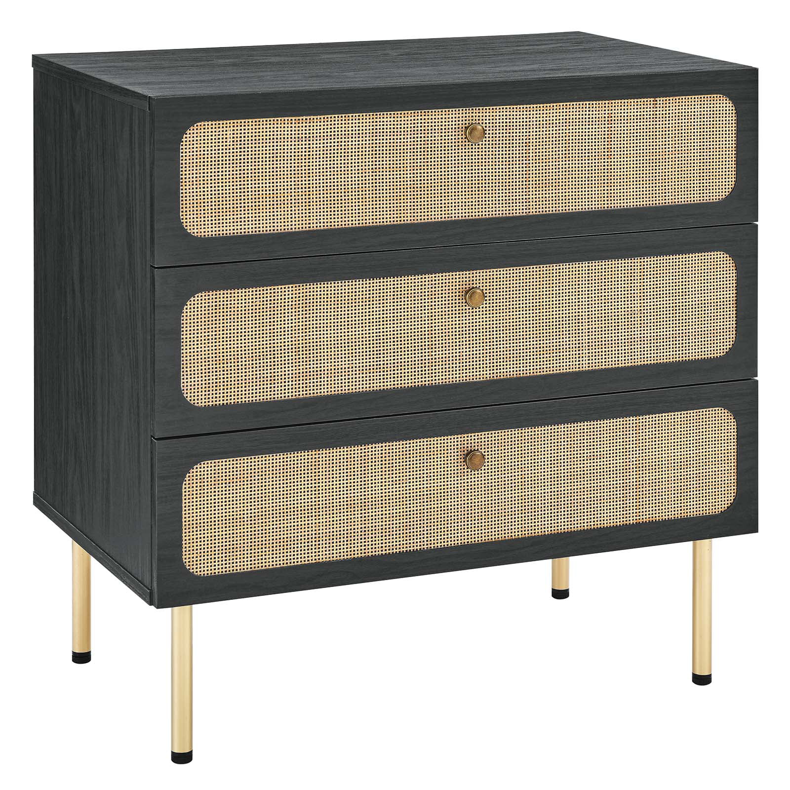 Modway Chaucer 3-Drawer Chest in Black