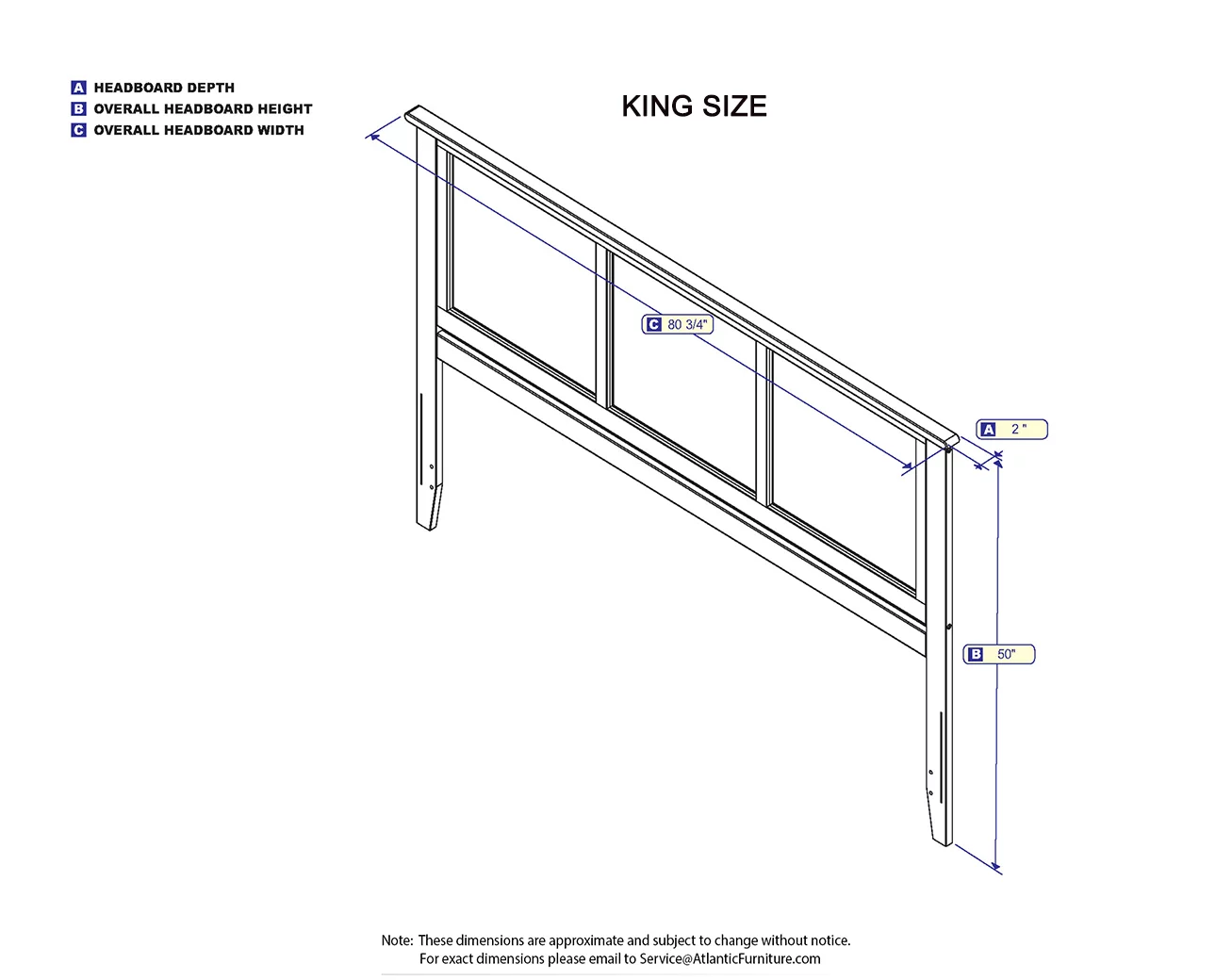 Madison Headboard in Multiple Colors and Sizes