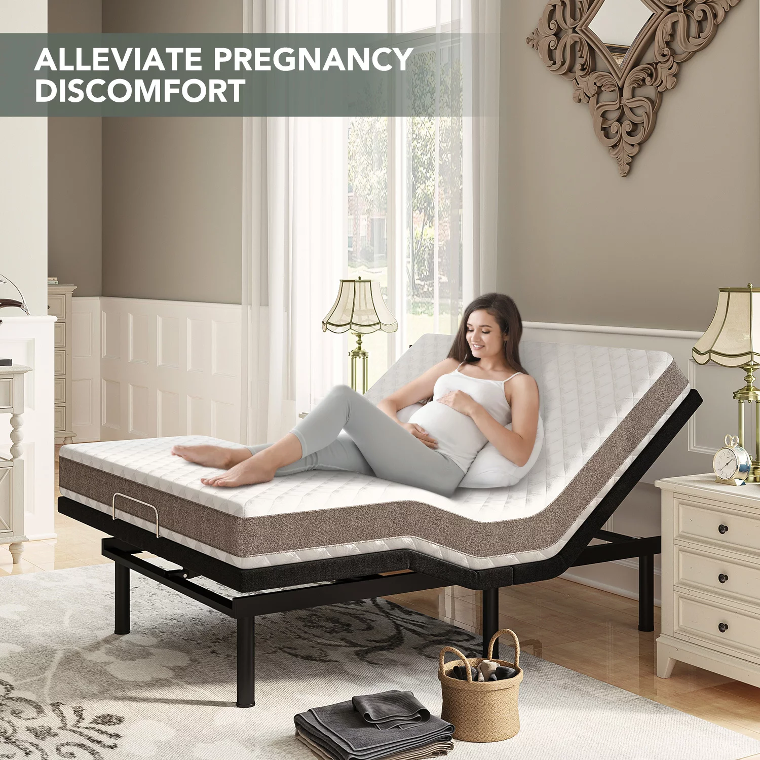 Queen Bed Frame Adjustable Head and Foot Incline,Adjustable Bed Base Frame with Wireless Remote,Massage,USB Ports