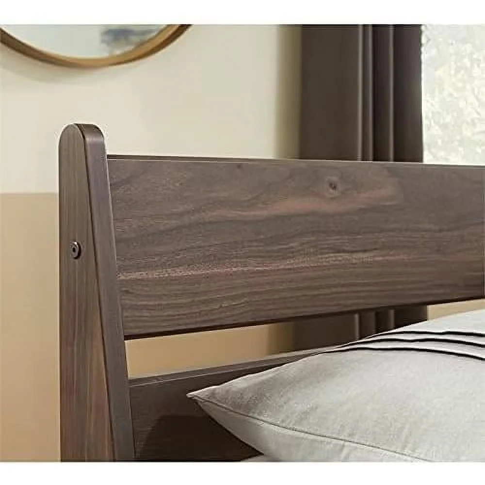 Contemporary Engineered Wood Queen Panel Headboard In Brown
