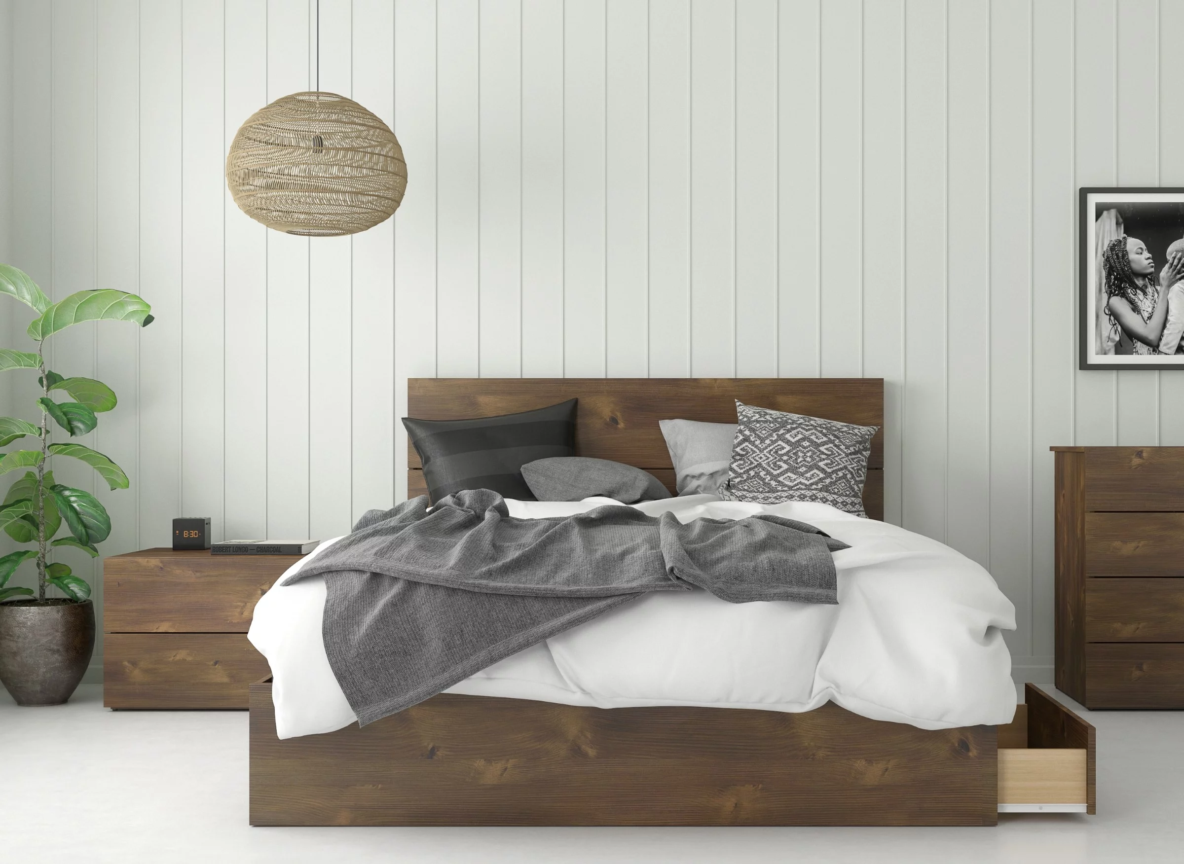 Nexera Rubicon Contemporary Queen Bedroom Set-Finish:Truffle