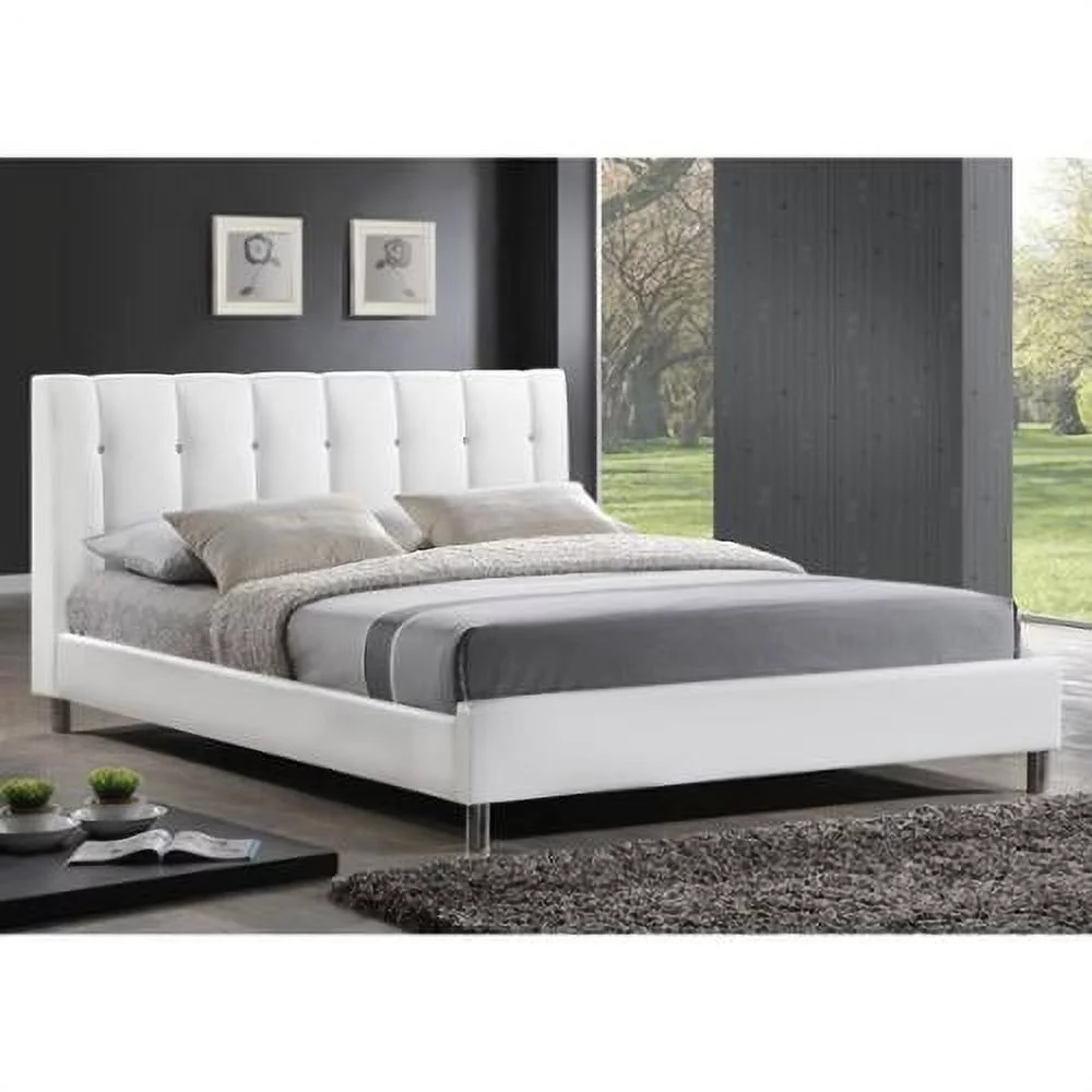 Baxton Studio Vino Modern Upholstered Full Bed White