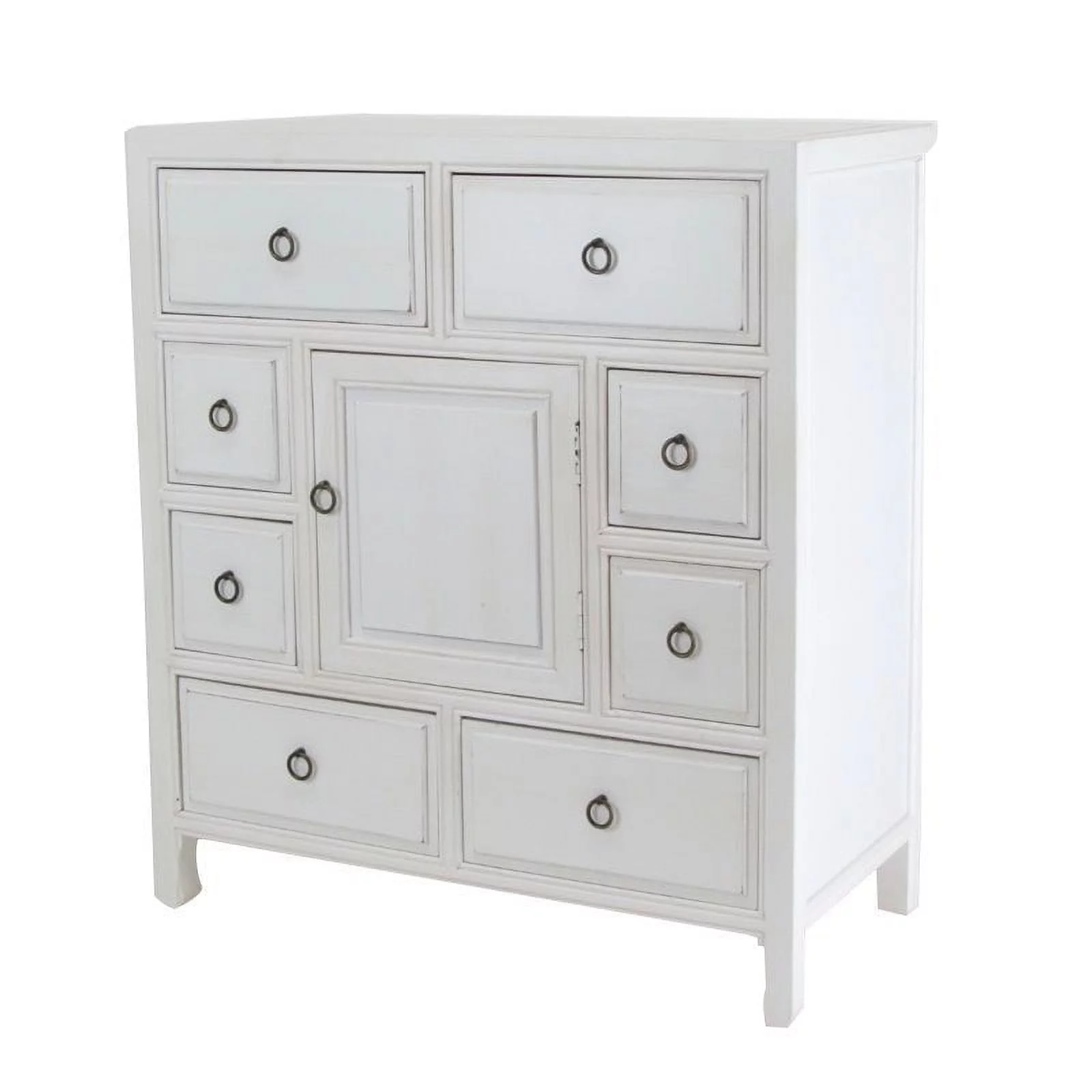 Pemberly Row 8-Drawer Basswood Apothecary Chest in Whitewash