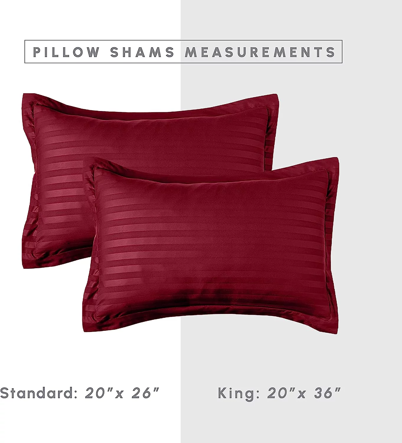 Mocassi Comforter Set, 8-Piece Striped Down Alternative, Soft & Plush Bedding Set Perfect for Any Bed Room, King/California King Size, Burgundy