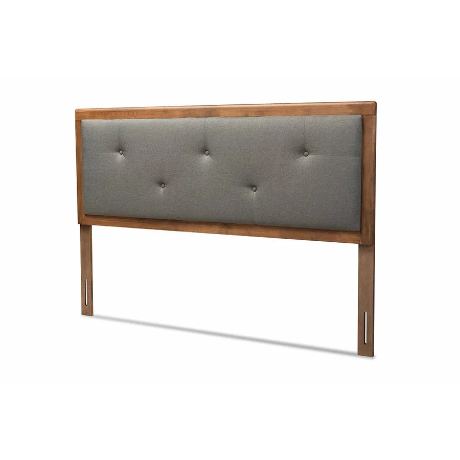 Baxton Studio Abner Dark Gray and Brown Finished Wood Queen Size Headboard