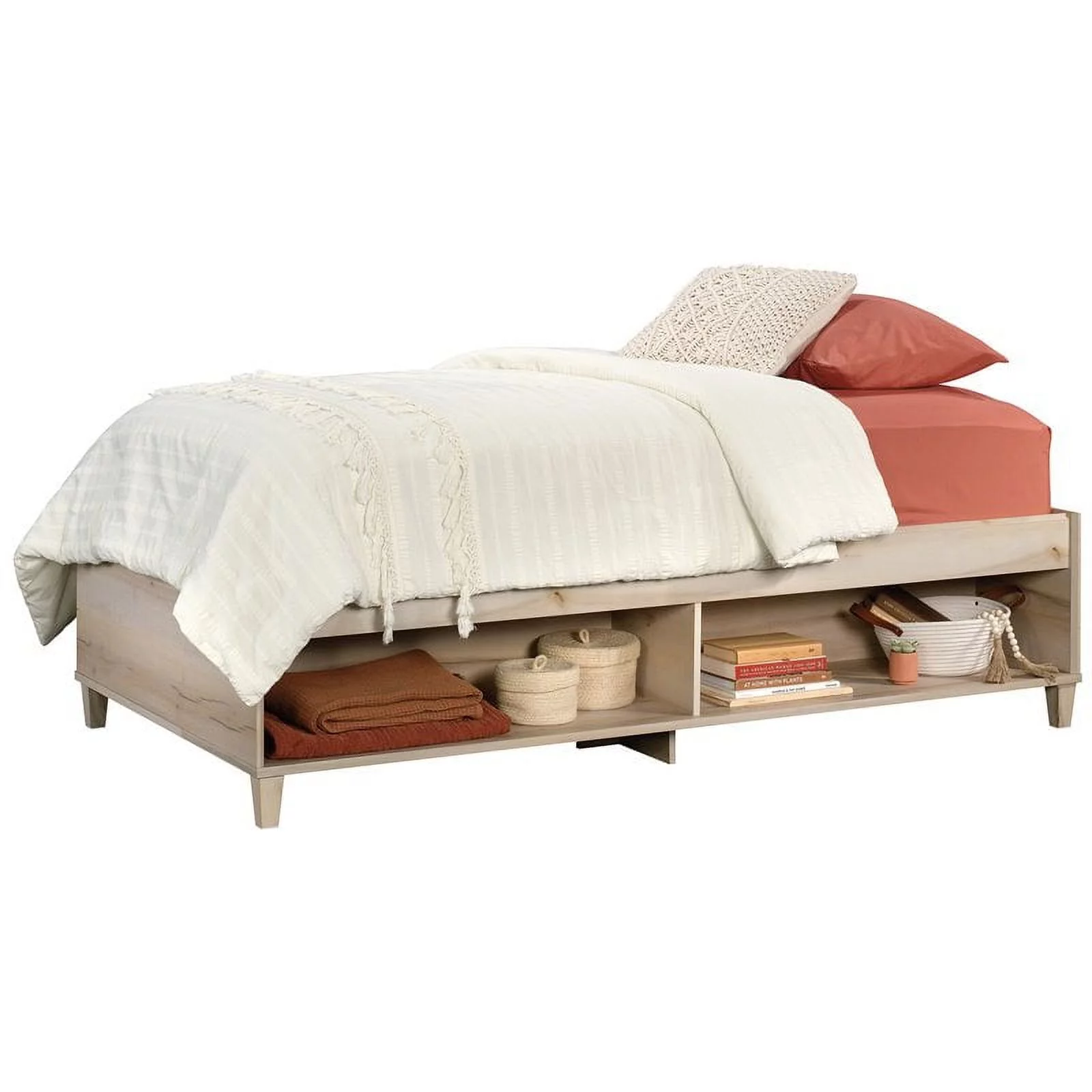 Pemberly Row Coastal Engineered Wood Twin Daybed in Pacific Maple