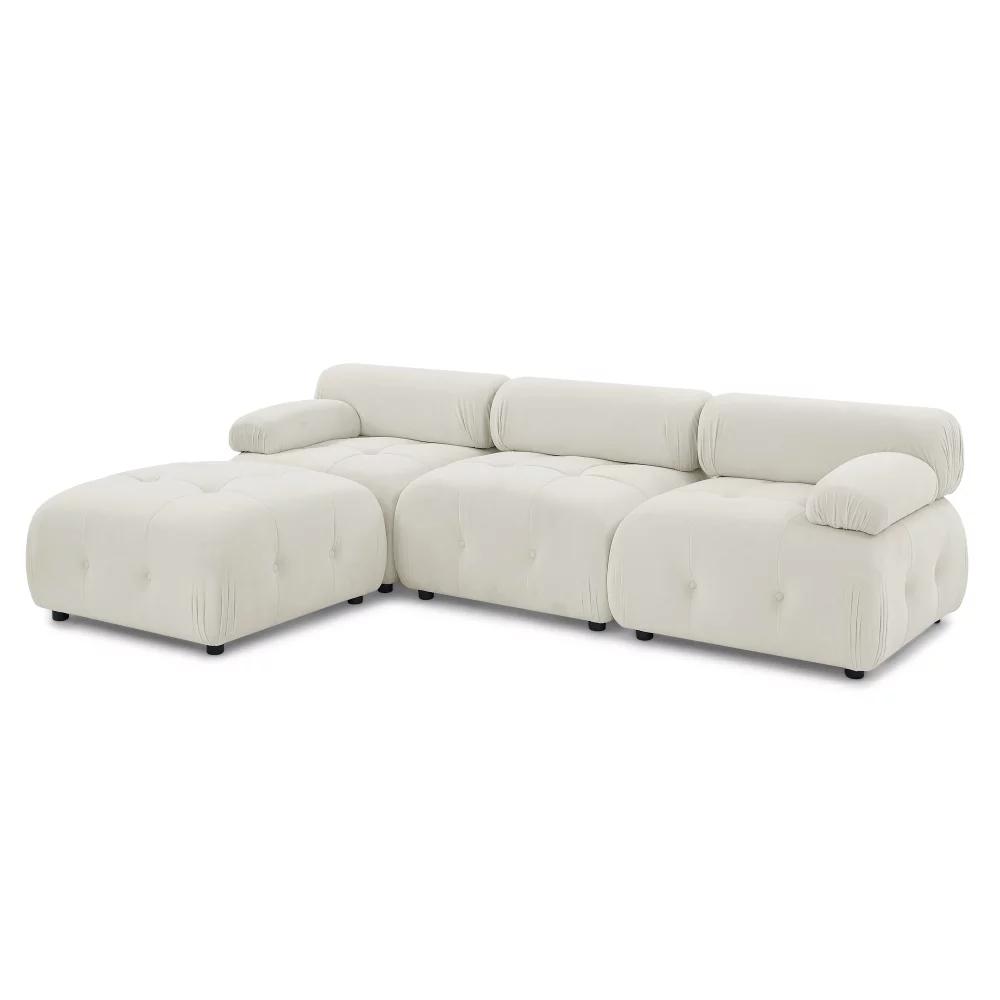 Modular Sectional Sofa, Button Tufted Designed Cloud Sofa DIY Combination,L Shaped Couch with Reversible Ottoman