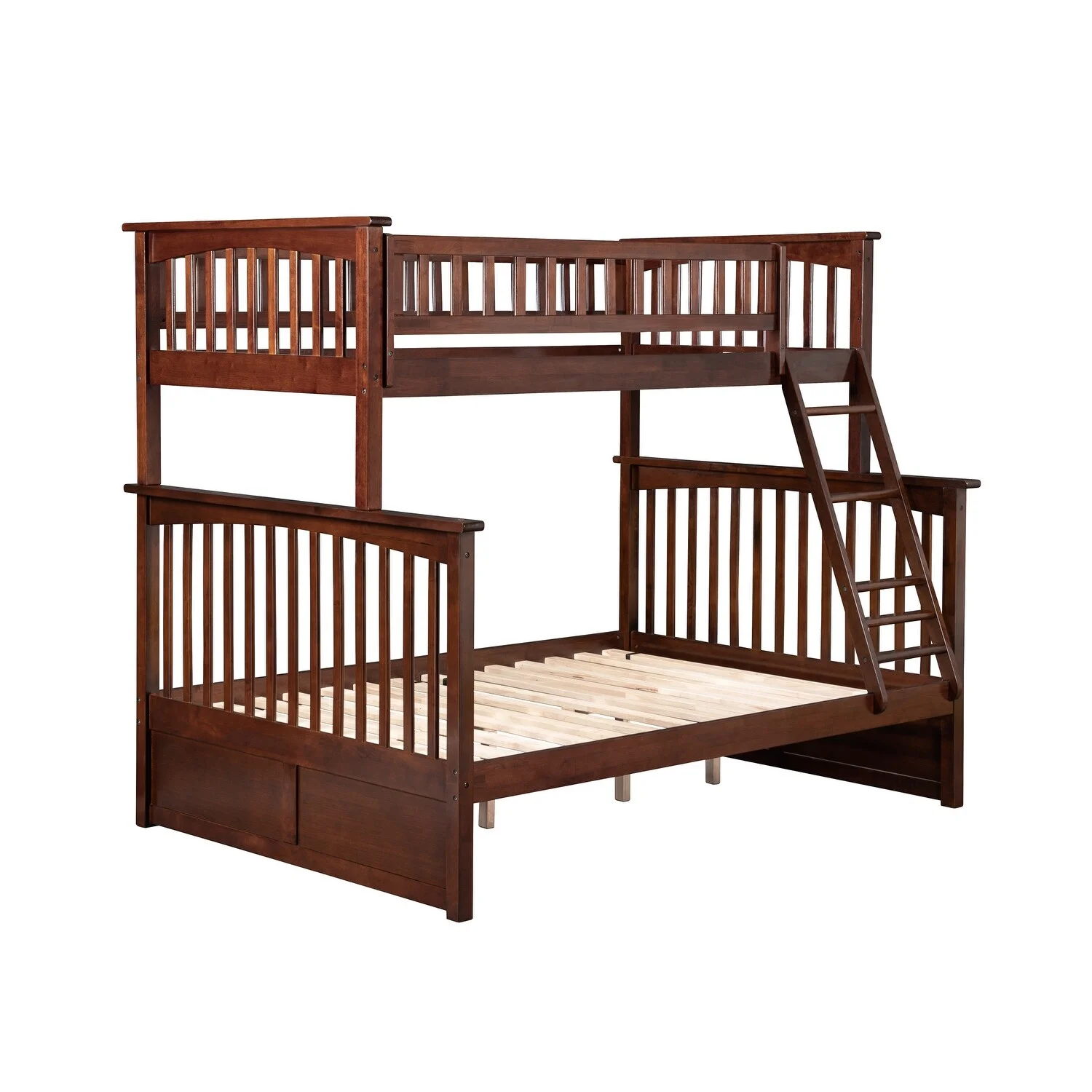AFI Columbia Bunk Bed Twin over Full with USB Charging Station in Walnut