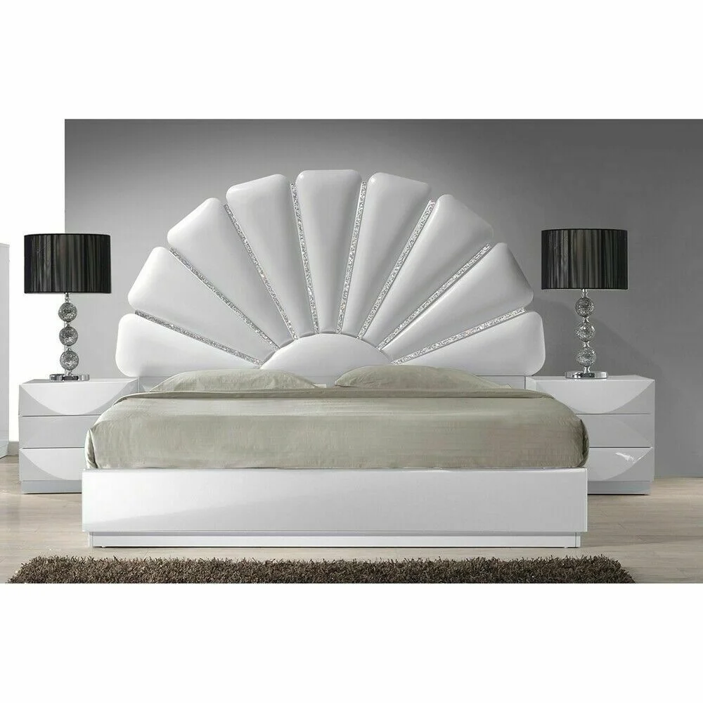 Paris High Gloss White Head Board - QUEEN - FREE SHIPPING