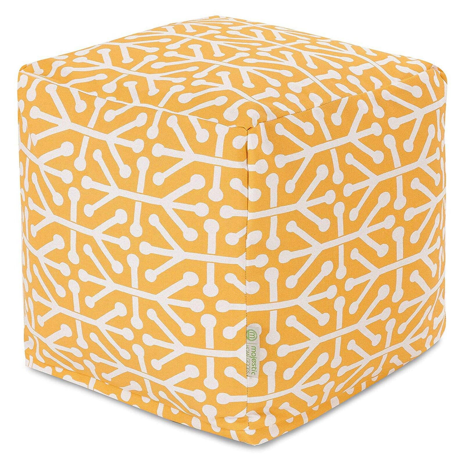 Majestic Home Goods Aruba Bean Bag Pouf Cube, Indoor/Outdoor