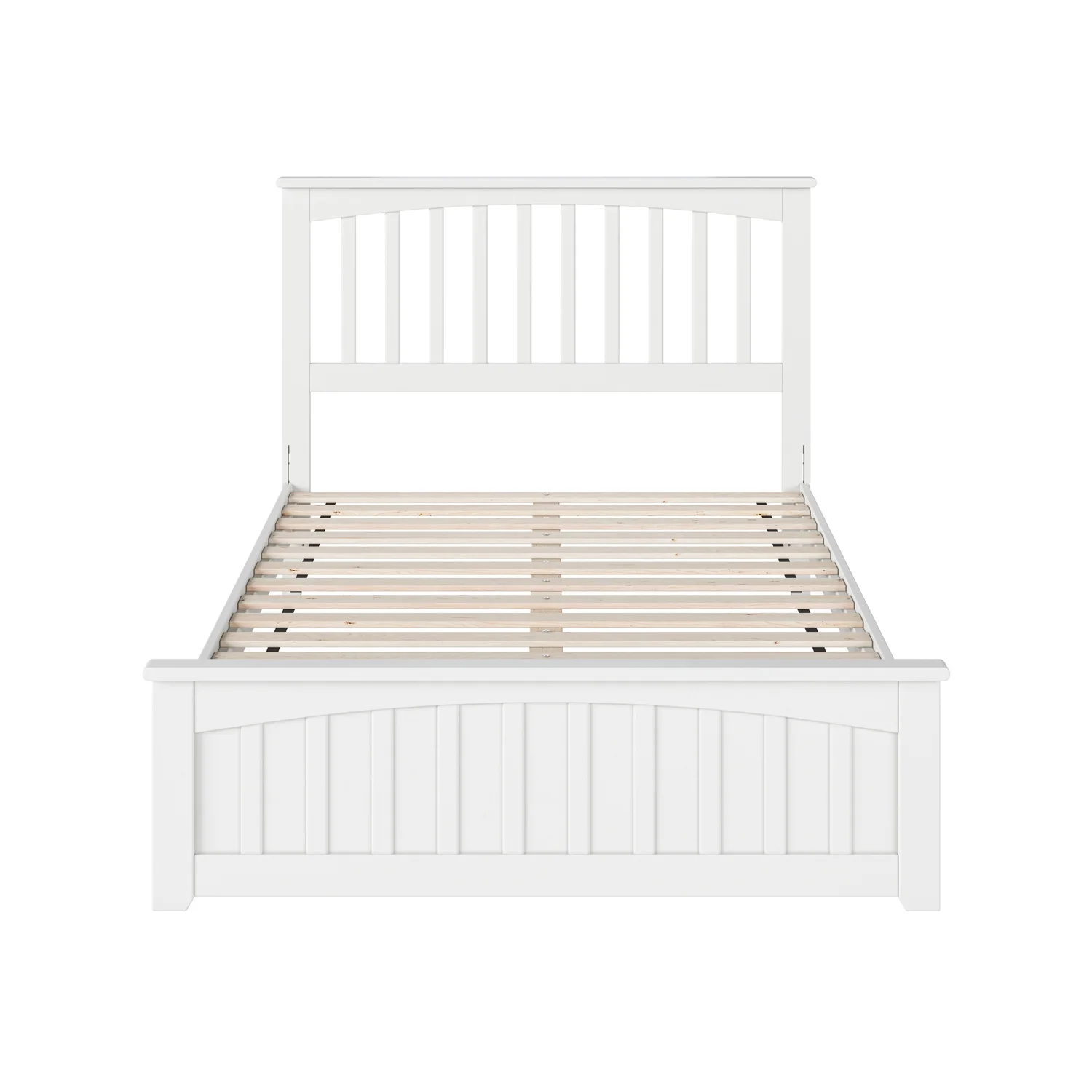 AFI Becket Full Solid Wood Low Profile Platform Bed with Matching Footboard, White