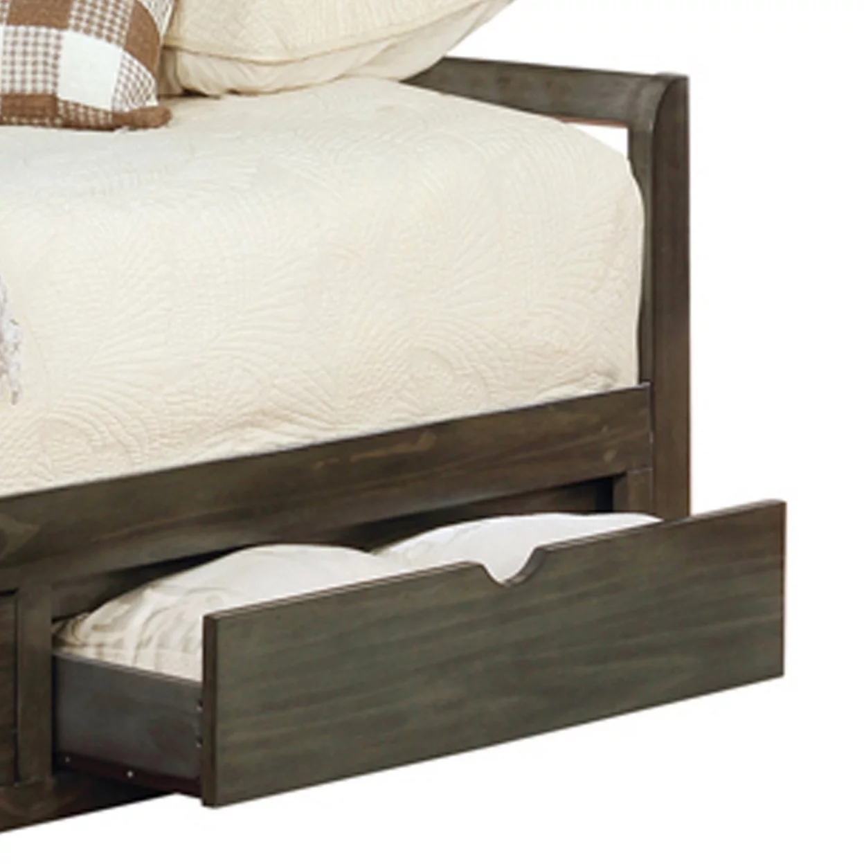 Two Drawer Wooden Extra Large Twin Size Bed with Trundle, Brown- Saltoro Sherpi
