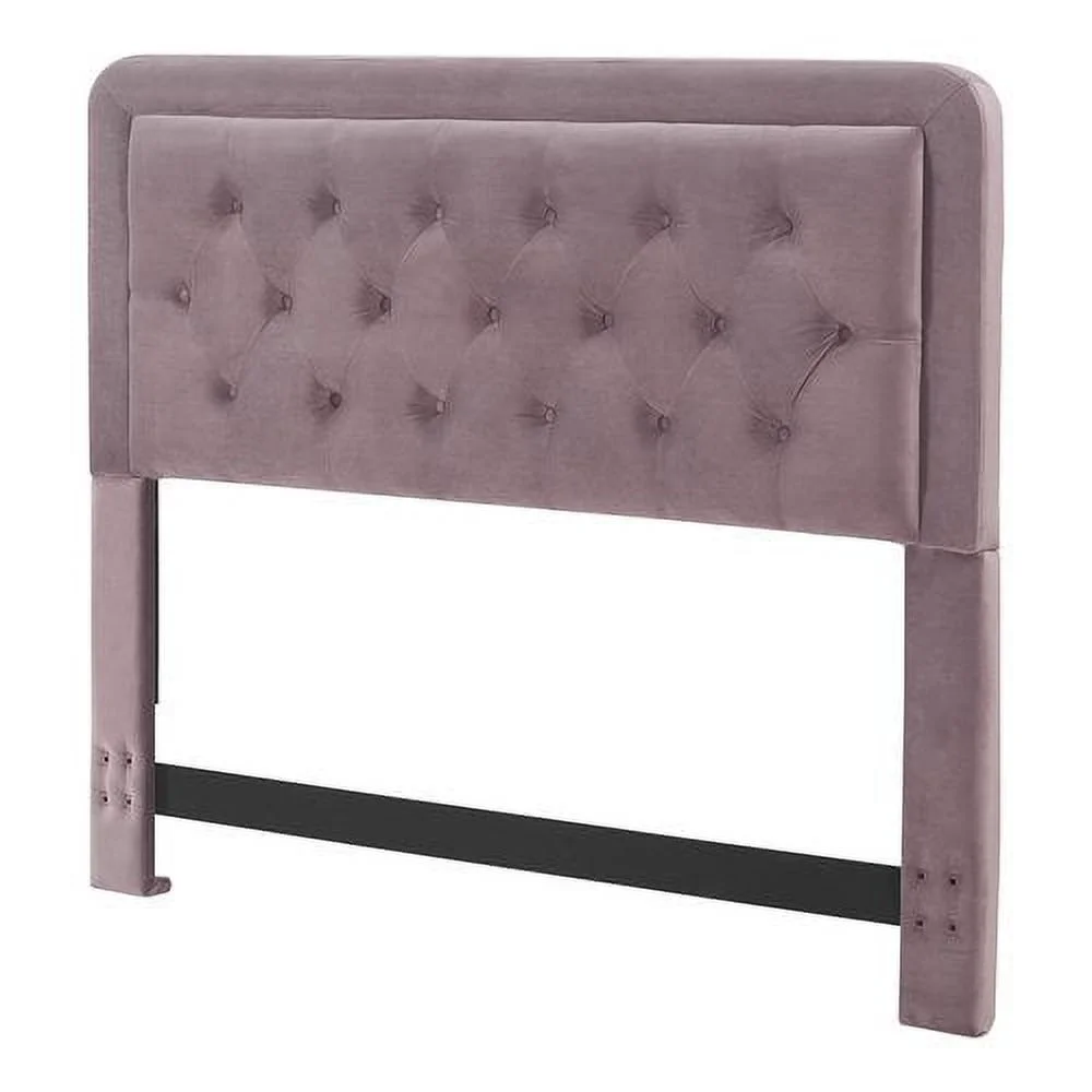 Elle Decor Amery King Tufted Upholstered Headboard in French Mauve