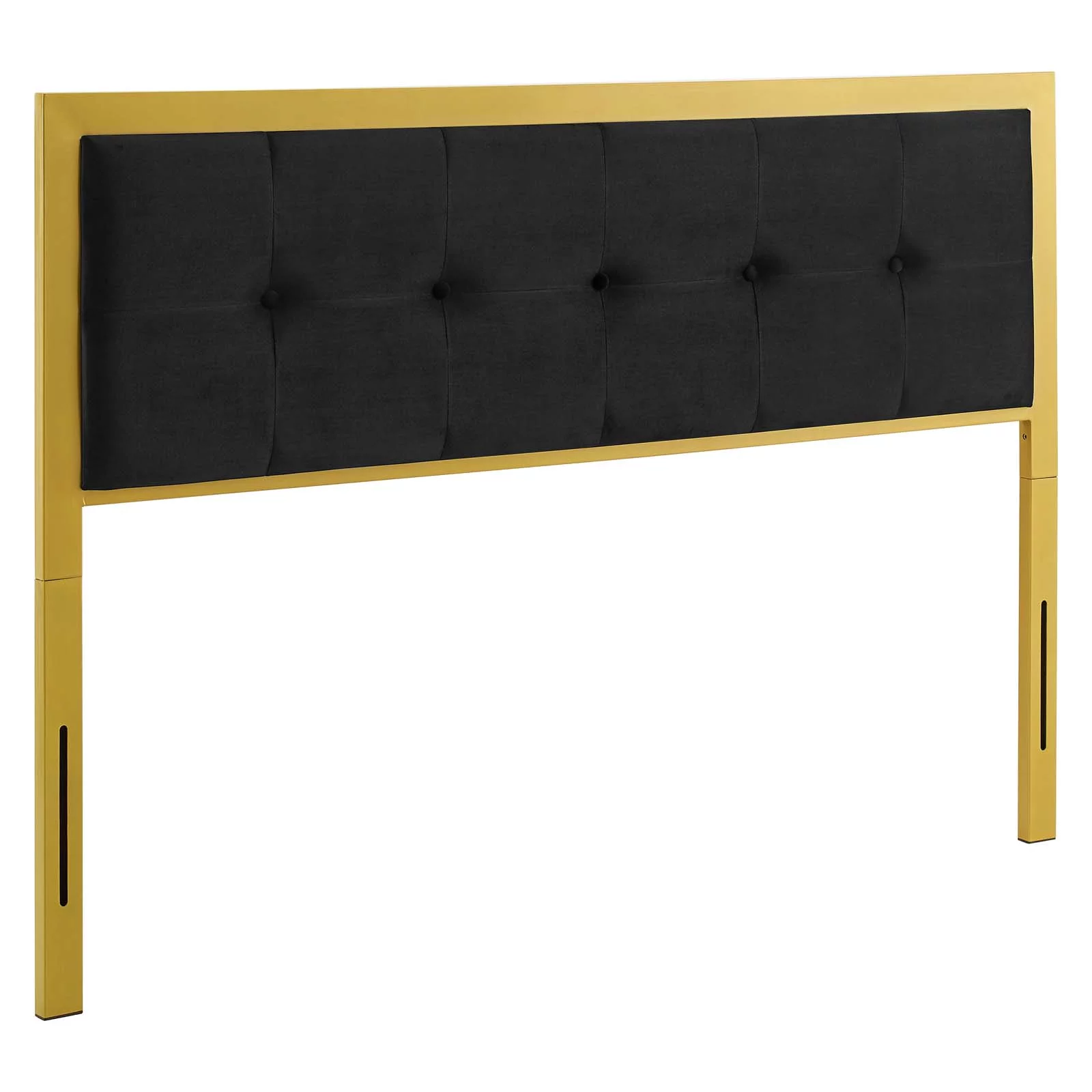 Modway Teagan Tufted Full Performance Velvet Headboard in Gold Black