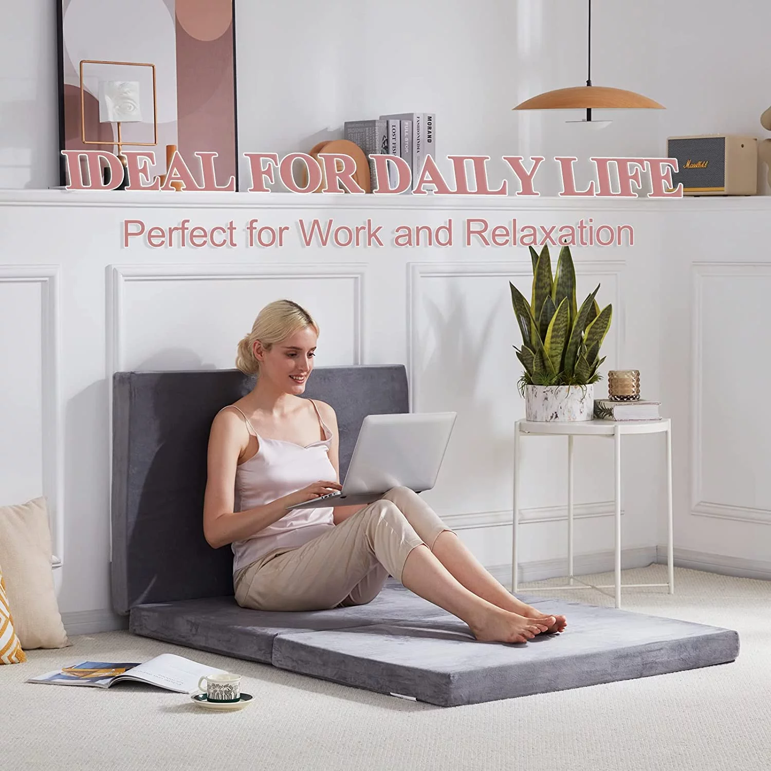 BDEUS Twin Folding Mattress with Storage Bag Foldable Mattress Trifold Mattress Topper, CertiPUR-US Certified Cot Floor Mattress Guest Bed, with Machine Washable Cover, 38 x 75 x 3 Inch