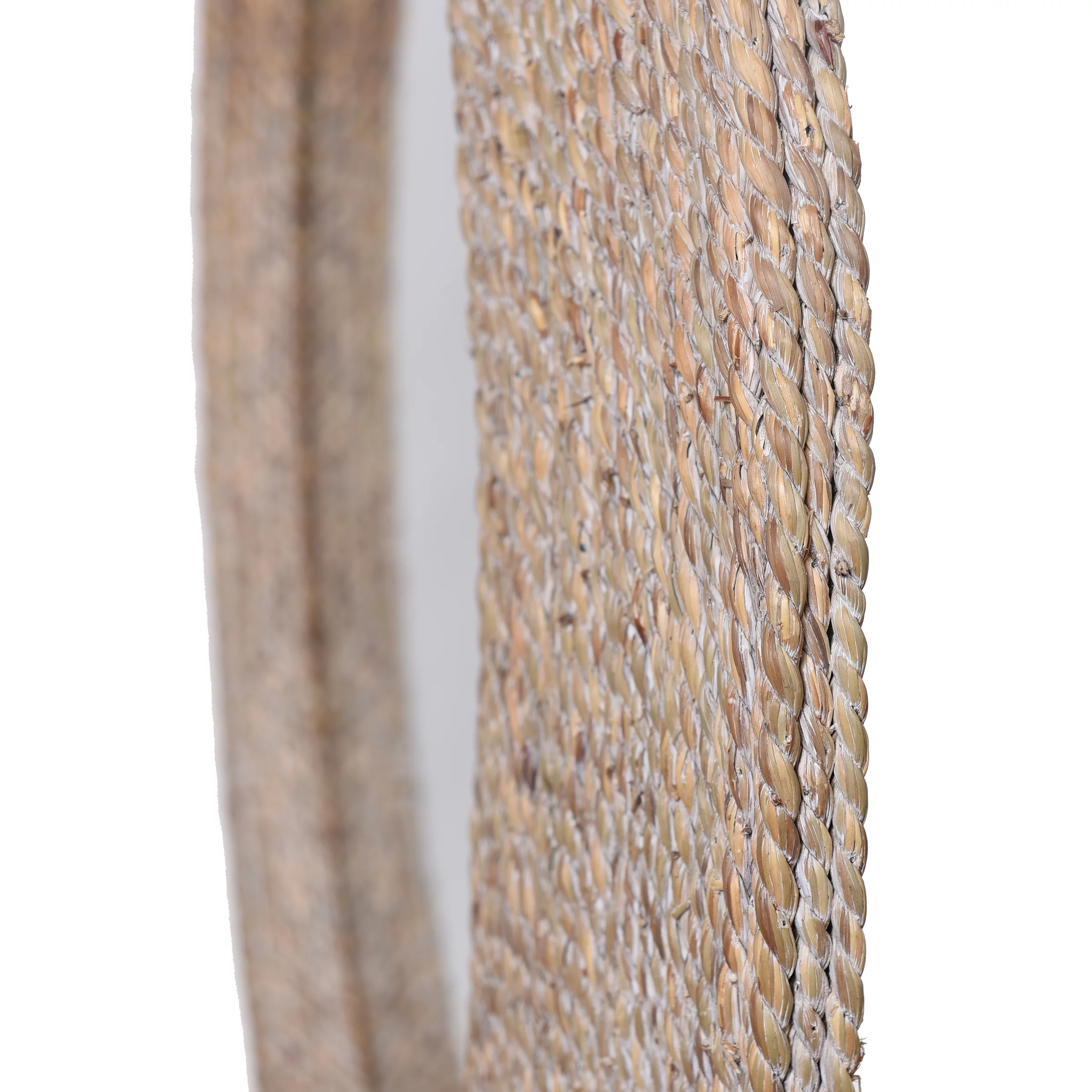 Harper - Whitewashed Round Wall Mirror with Rope Detail