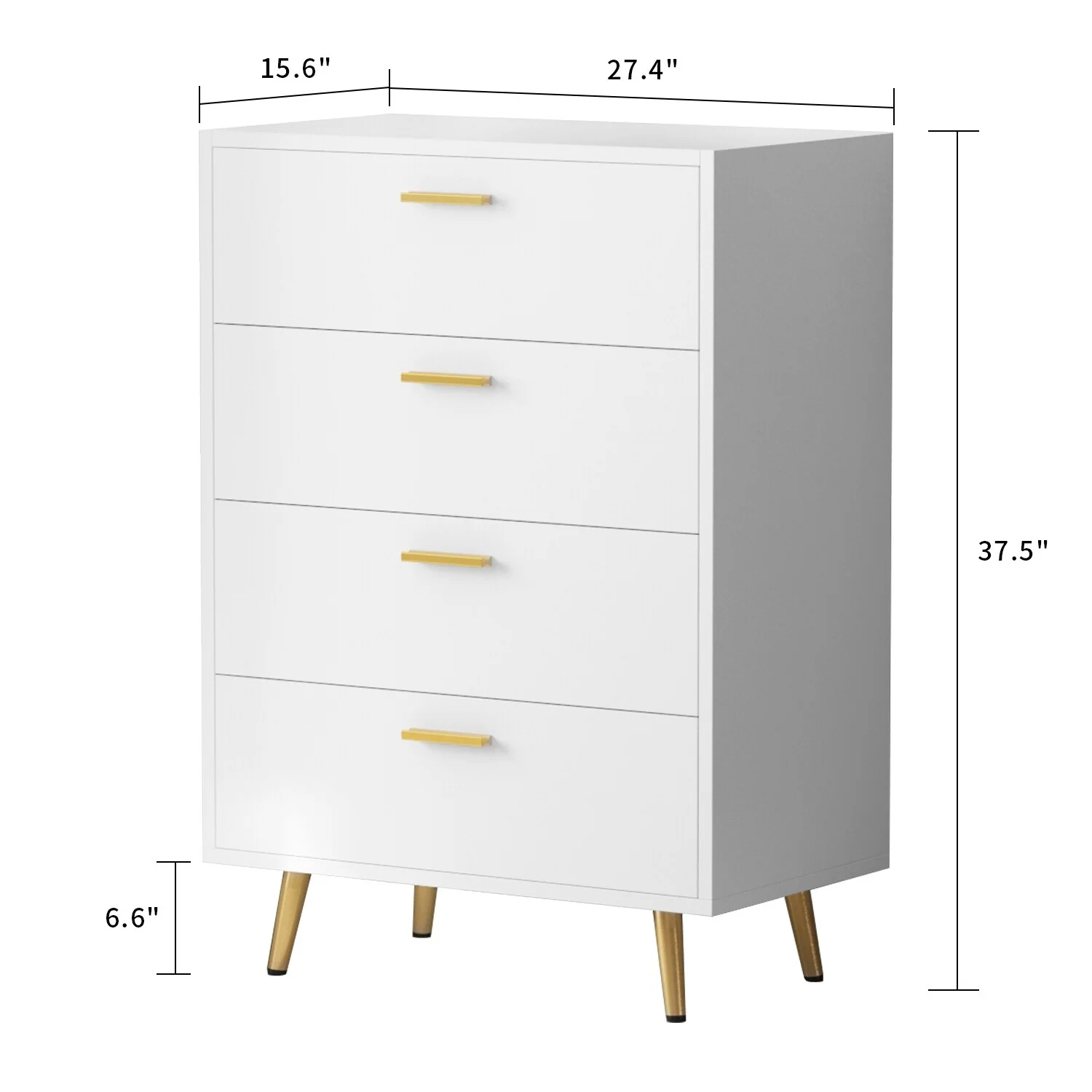 MARSON LLC 4-Drawer Chest Dresser Storage cabinet For Home & Office White N/A