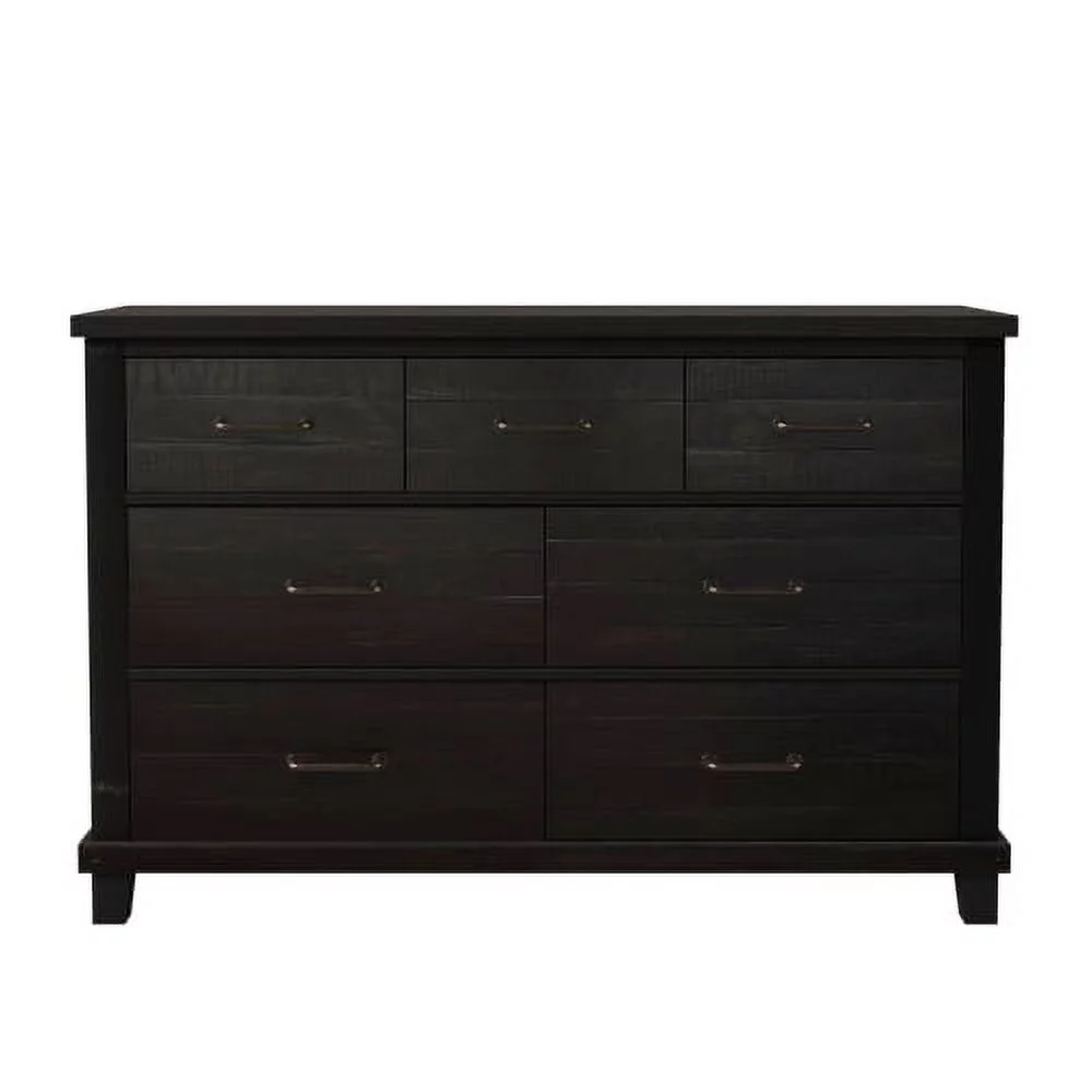 7-Drawer Dresser, Rustic Style Solid Pine Chest Organizer for Bedroom Living Room