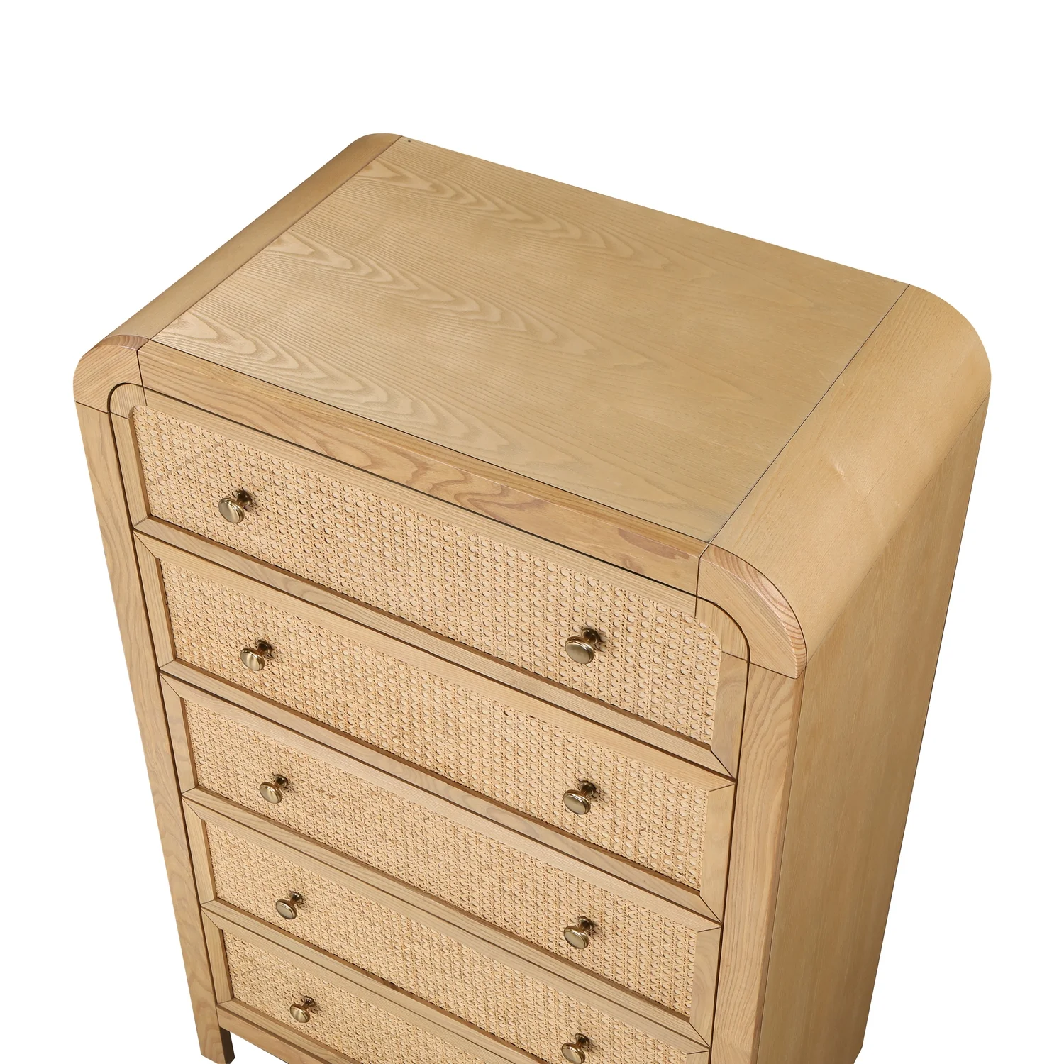 Belmont 5-Drawer Rattan Wood Chest