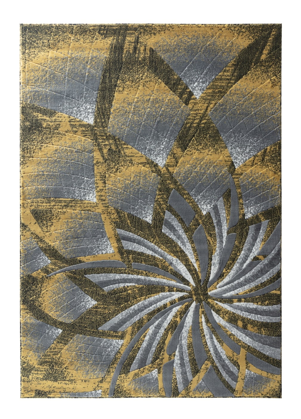 RUG AND DECOR Newport Collection Modern Abstract Geometric Design Area Rug D. Yellow Grey Living Room Bed Room Carpet Alfombras para Sala