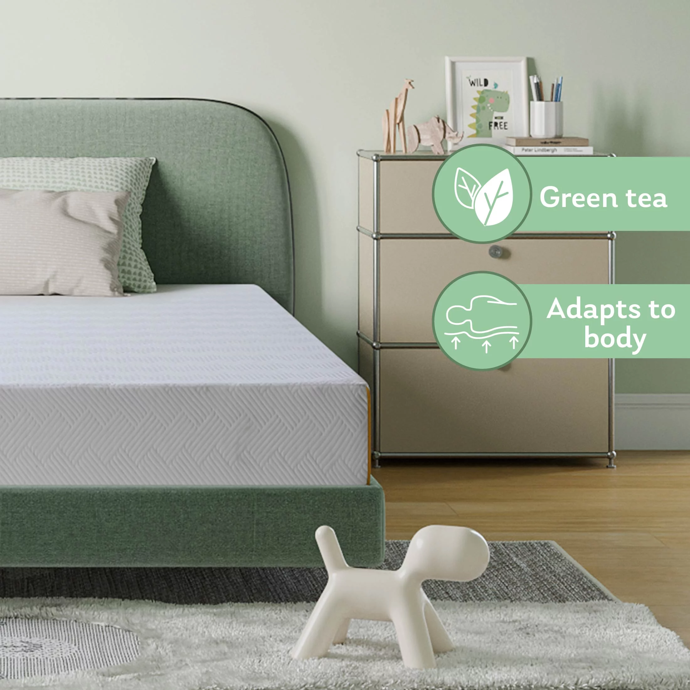 MLILY Ego Black 8 inch Twin Size Mattress, Gel Memory Foam Mattress in a Box, Medium