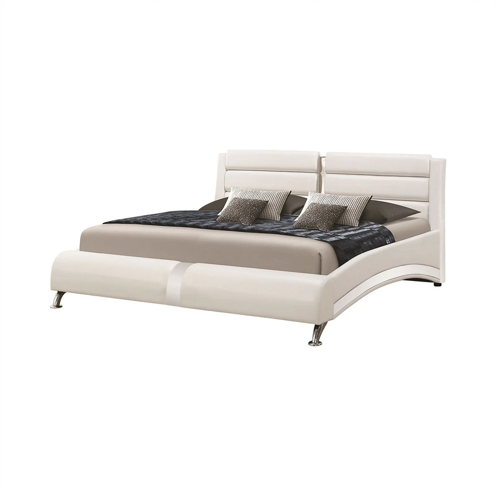 Coaster Jeremaine 4-Piece Faux Leather Queen Bedroom Set in Glossy White