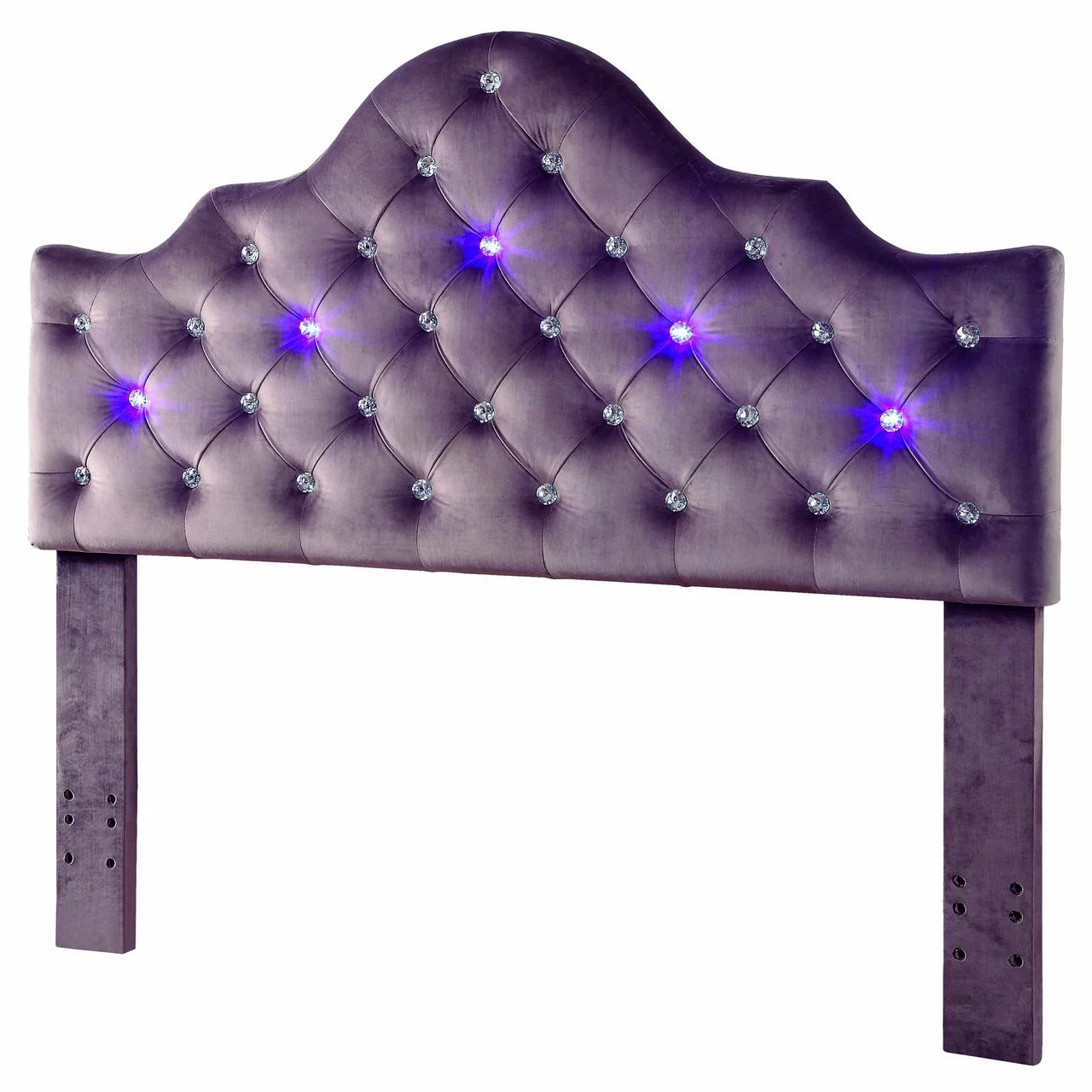 Furniture of America Lulu Contemporary Fabric LED Headboard, Twin, Brown