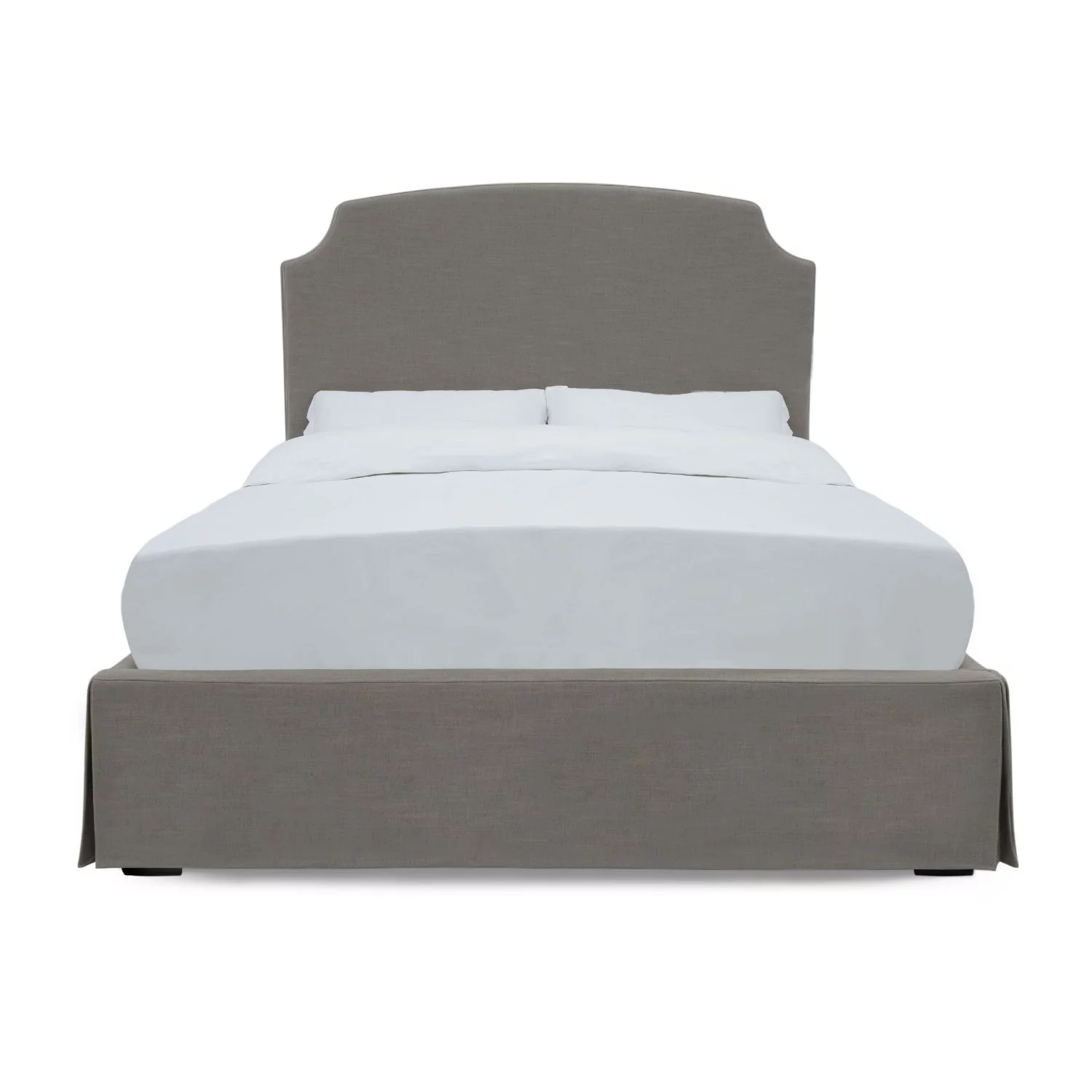 Modus Laurel King Upholsterd Skirted Storage Panel Bed in Wheat