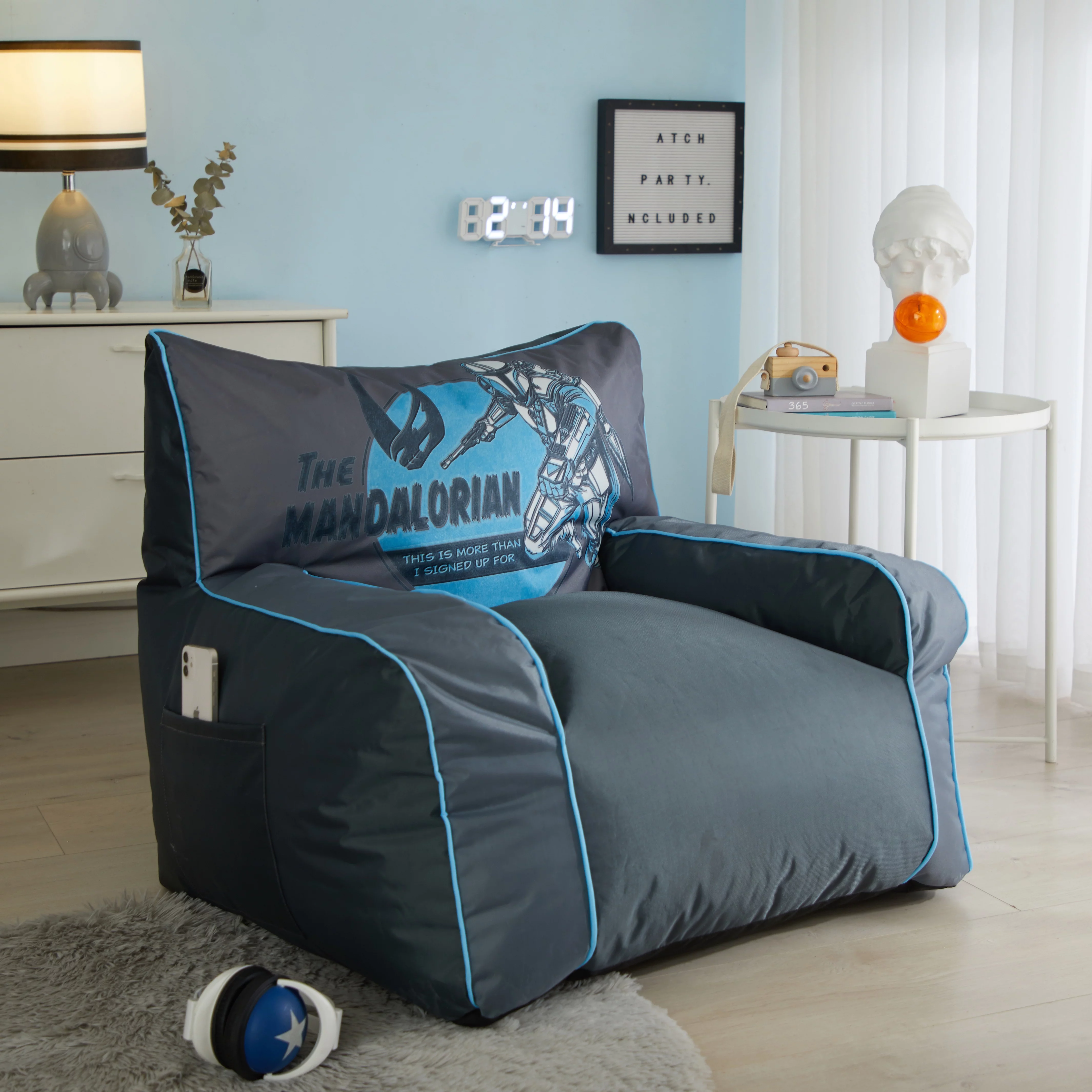 Star Wars, Baby Yoda the Child Oversized Bean Chair, 3 ft, Multicolor