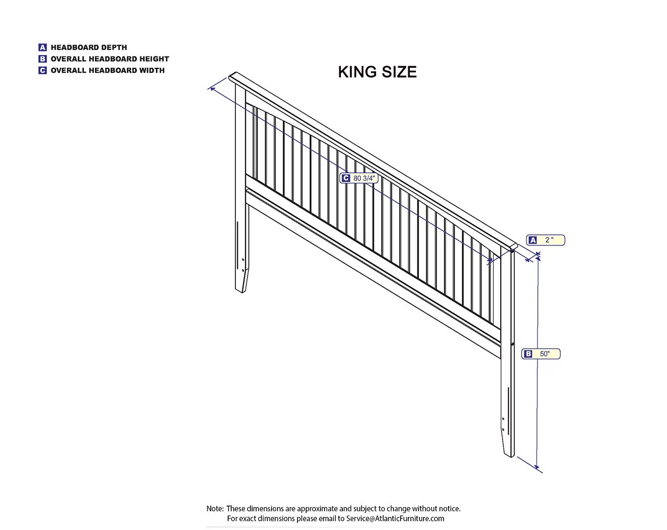Nantucket Headboard in Multiple Colors and Sizes