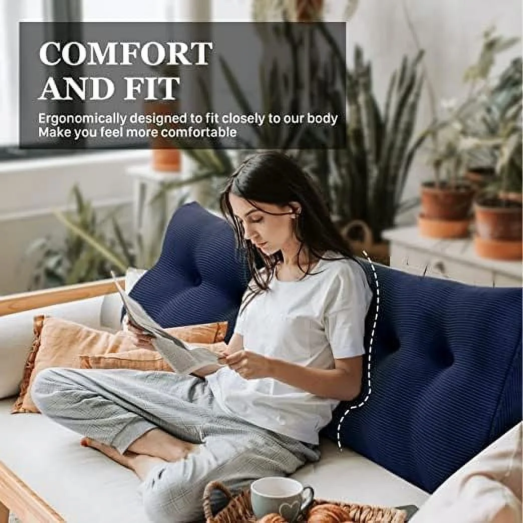 TJUNBOLIFE Wedge Headboard Pillow Dorm Room Reading Pillow Back Support for Sitting Up in Bed Bolster Lumbar Cushion Body Positioning Bedrest Corduroy 71in Coffee California King