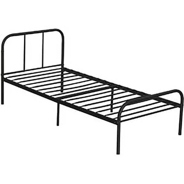 Voilamart Metal Twin Bed Frame No Box Spring Needed Single Bed with Metal Base Twin Size Bed Frame with Headboard and Footboard With Storage Heavy Duty Platform Matress Base for Adults Kids, Black