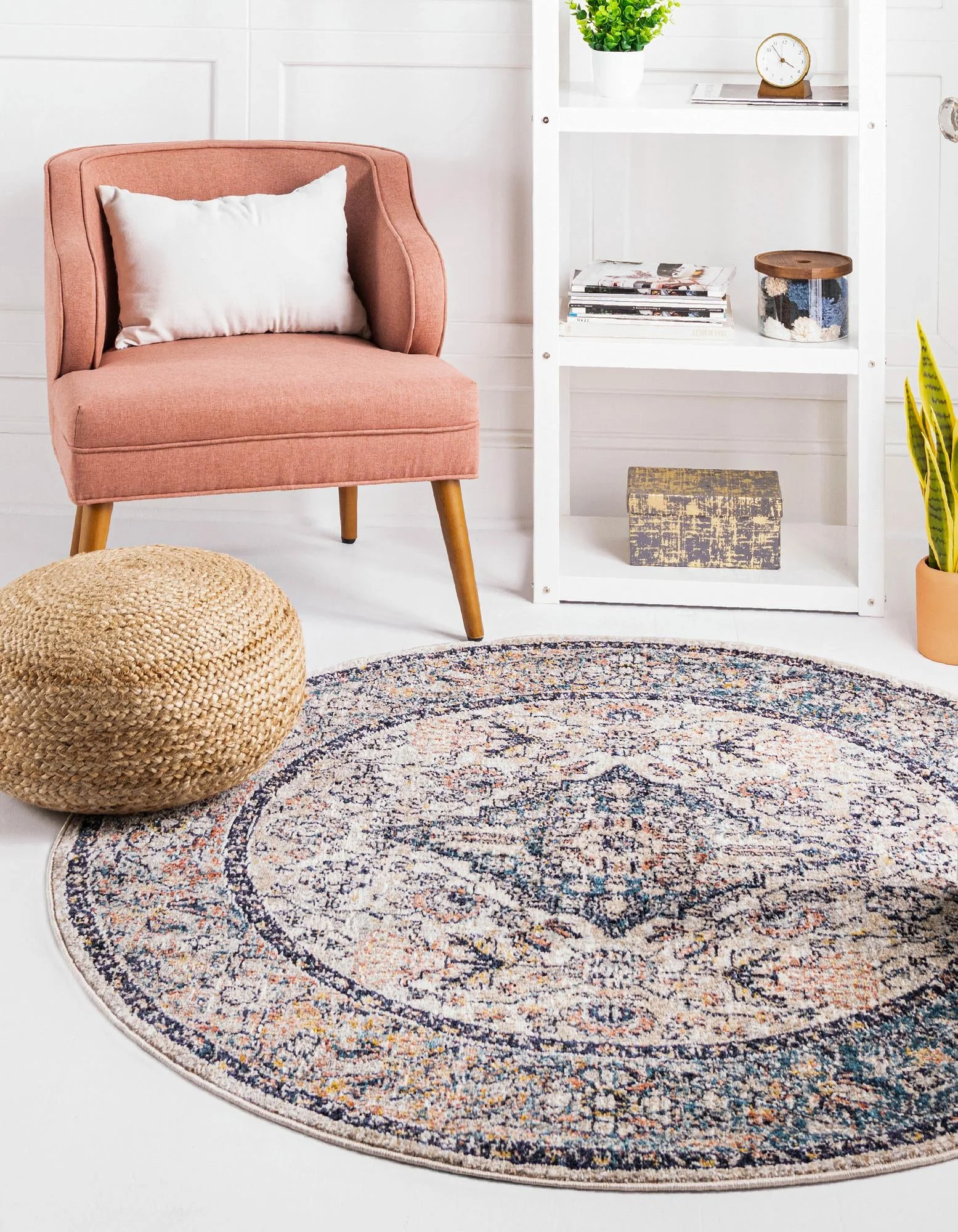 Unique Loom Traditional Lola Rug Blue/Gray 5' 2