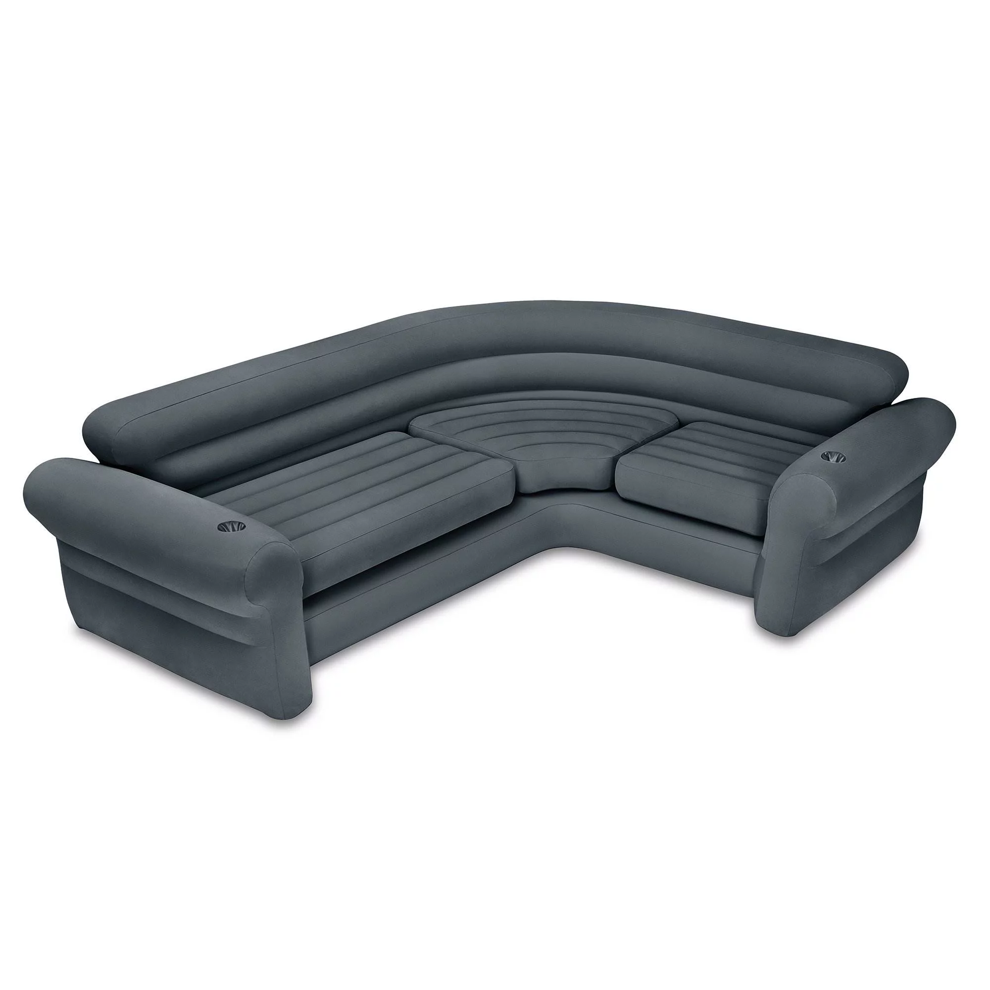 Intex Corner Sofa L-Shaped Inflatable Lounge Couch w/ Cupholders, (2 Pack)