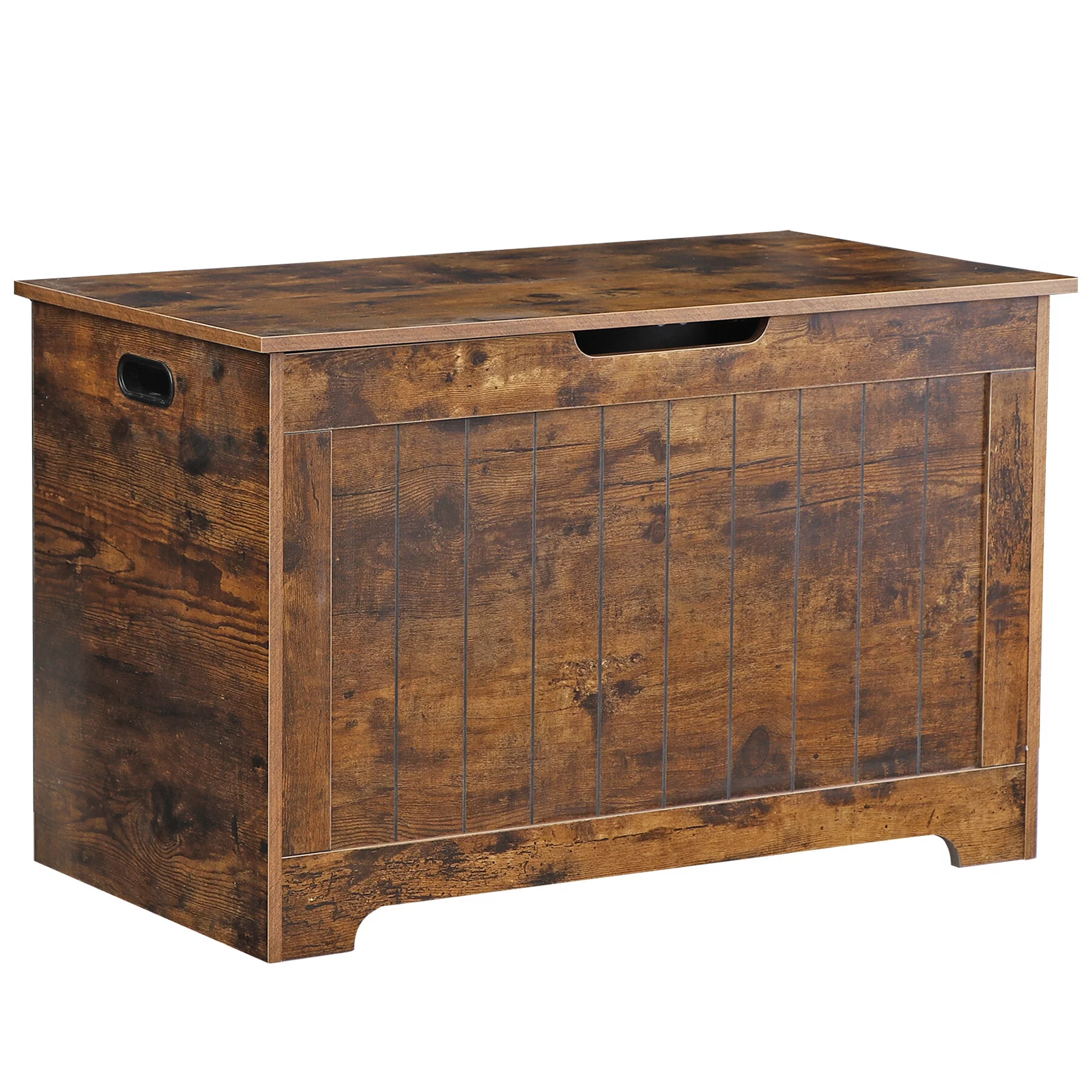 ZENY 30 inch Wood Storage Bench Toy Chest Bench Foot Rest Seat for Bedroom Entryway, Rustic Brown