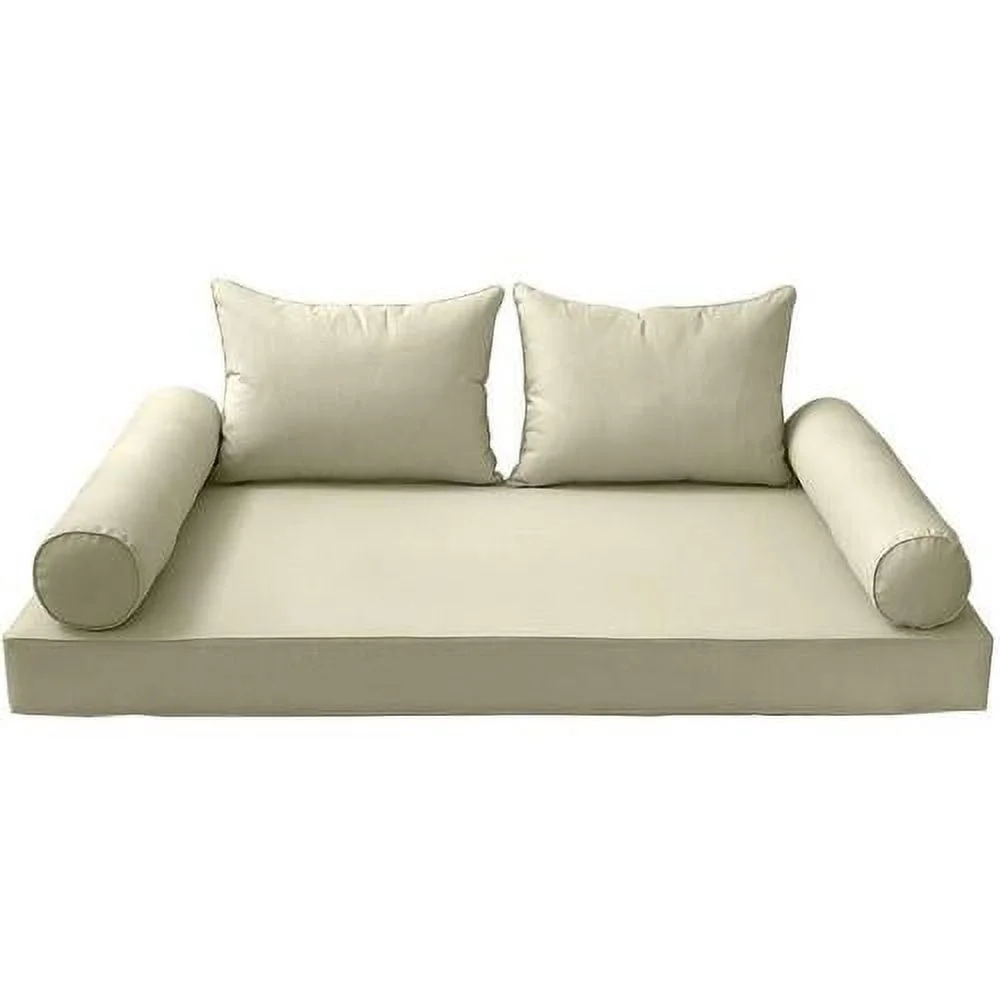 4 Full Size 5PC Pipe Outdoor Daybed Matress Bolster Pillow Fitted Sheet Cover AD005