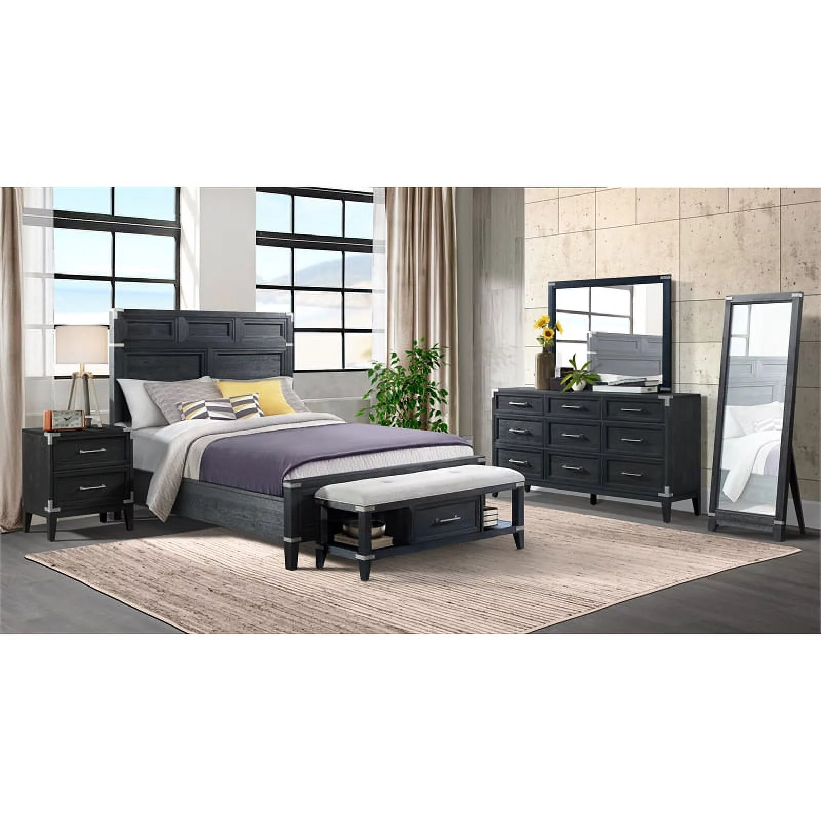 Intercon Furniture Laguna Bedroom 9-Drawer Transitional Wood Dresser in Black