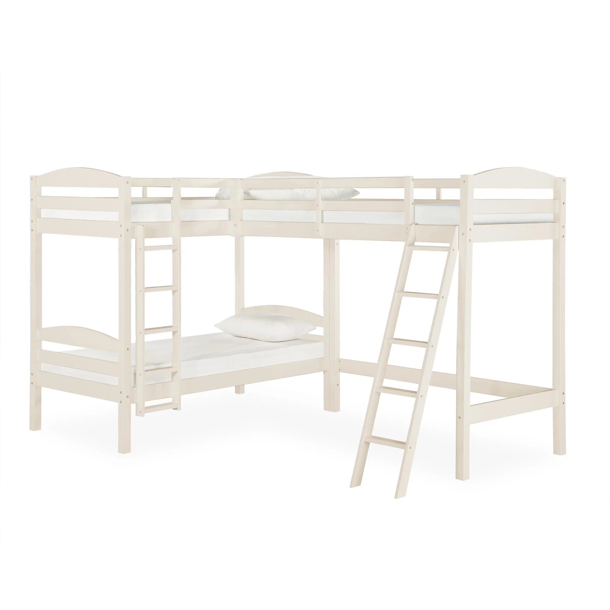 Better Homes & Gardens Leighton Kids' Wood Triple Bunk Bed, Twin Size, White