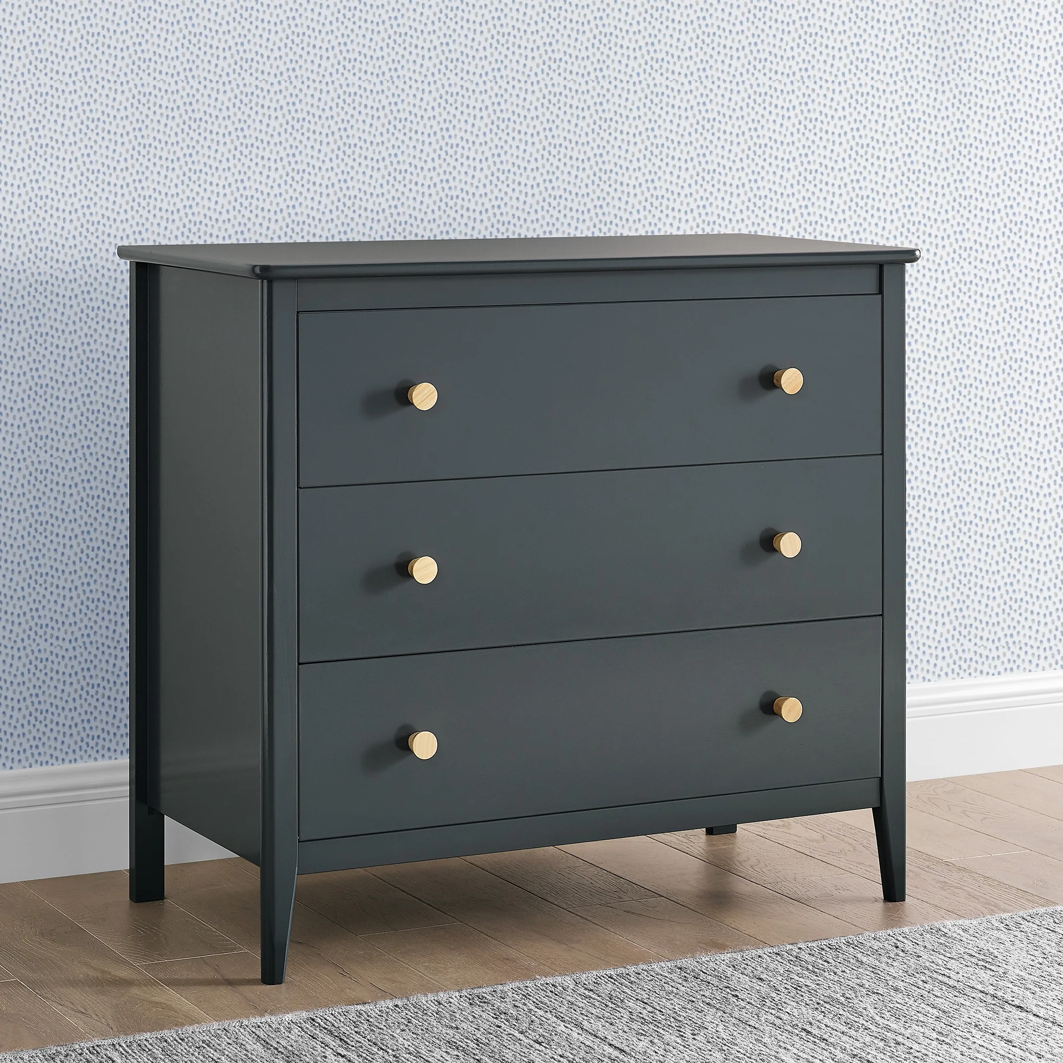 Delta Children Casey 3 Drawer Dresser, Charcoal Grey/Natural