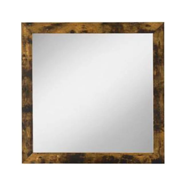 HomeRoots 485892 35 x 35 x 1 in. Rustic Oak Rectangle Mirror Mounts to Dresser with Frame