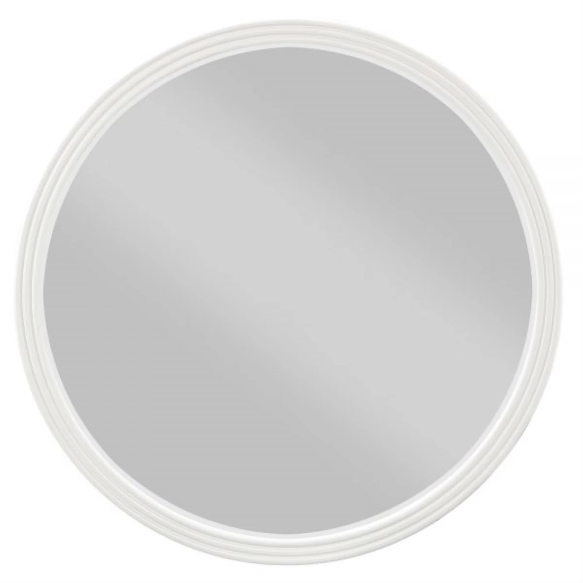 ACME Carena Wooden Frame Round Mirror in White
