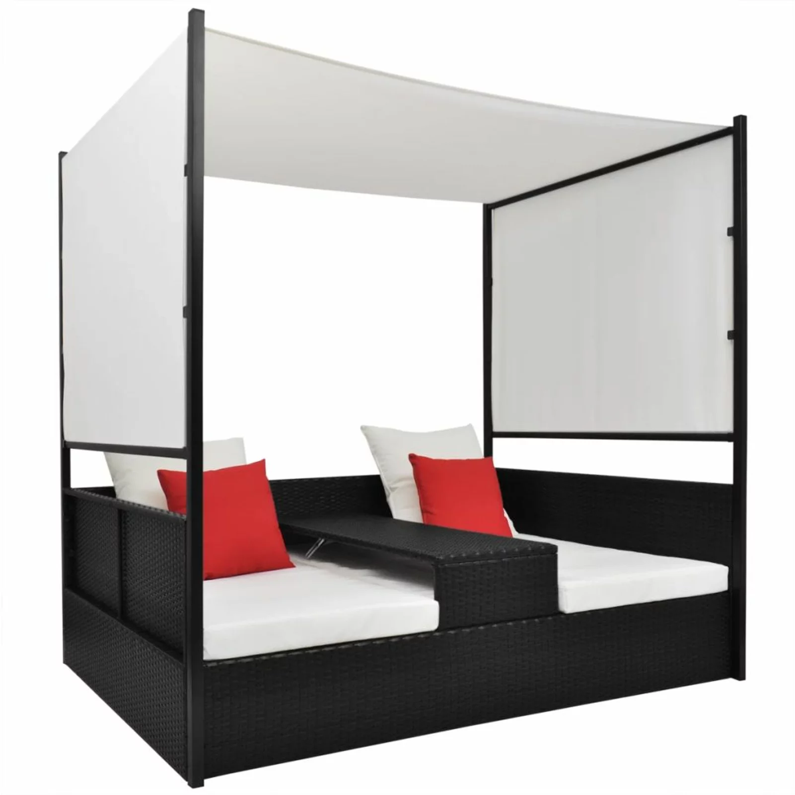 Patio Bed with Canopy Black 74.8