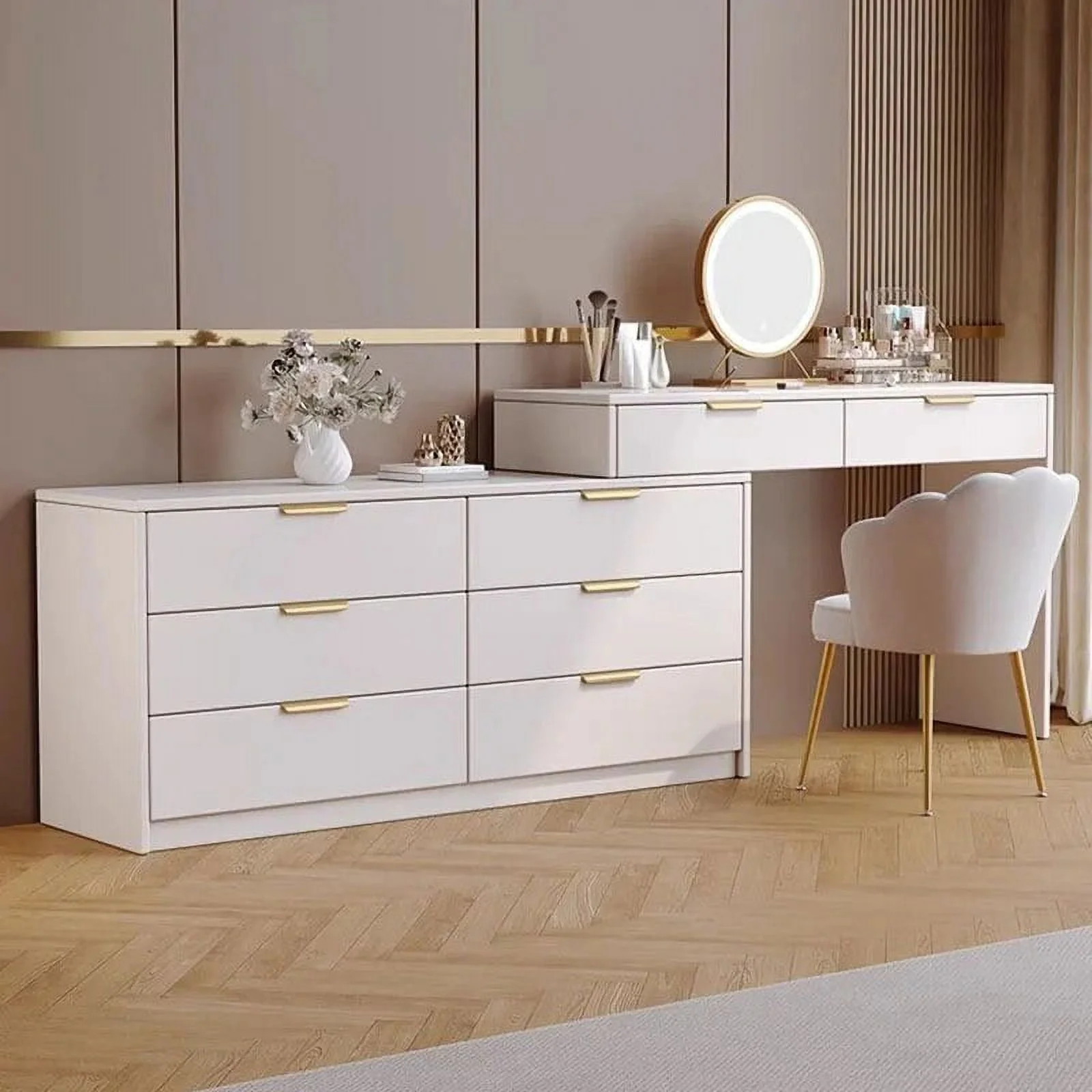 Vanity Dressing Table Nordic Storage Drawers Cabinets Organizer Dressing Table Bedroom Tocador Maquillaje Dresser Furniture