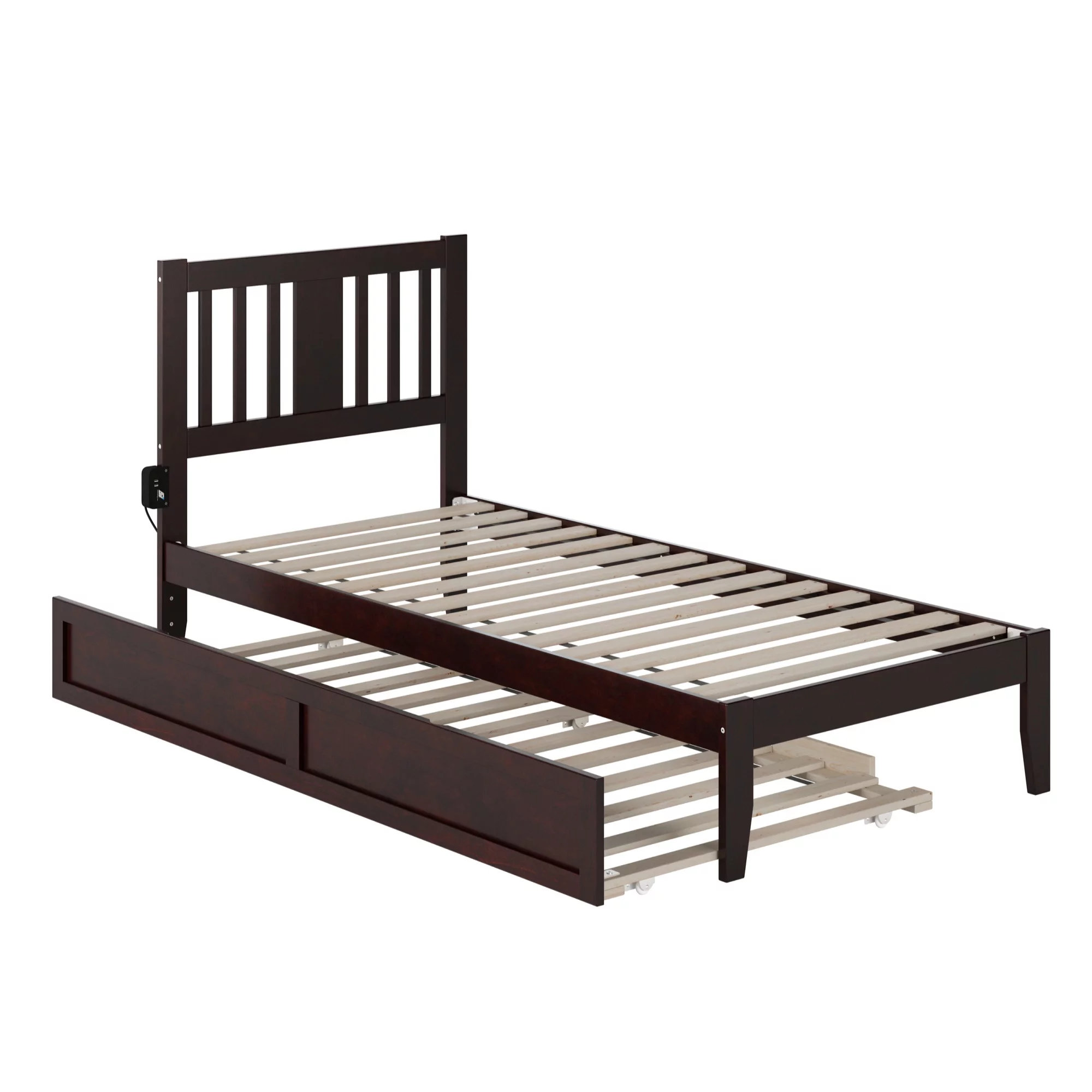 AFI Tahoe Solid Wood Twin XL Bed with Twin XL Trundle in Espresso