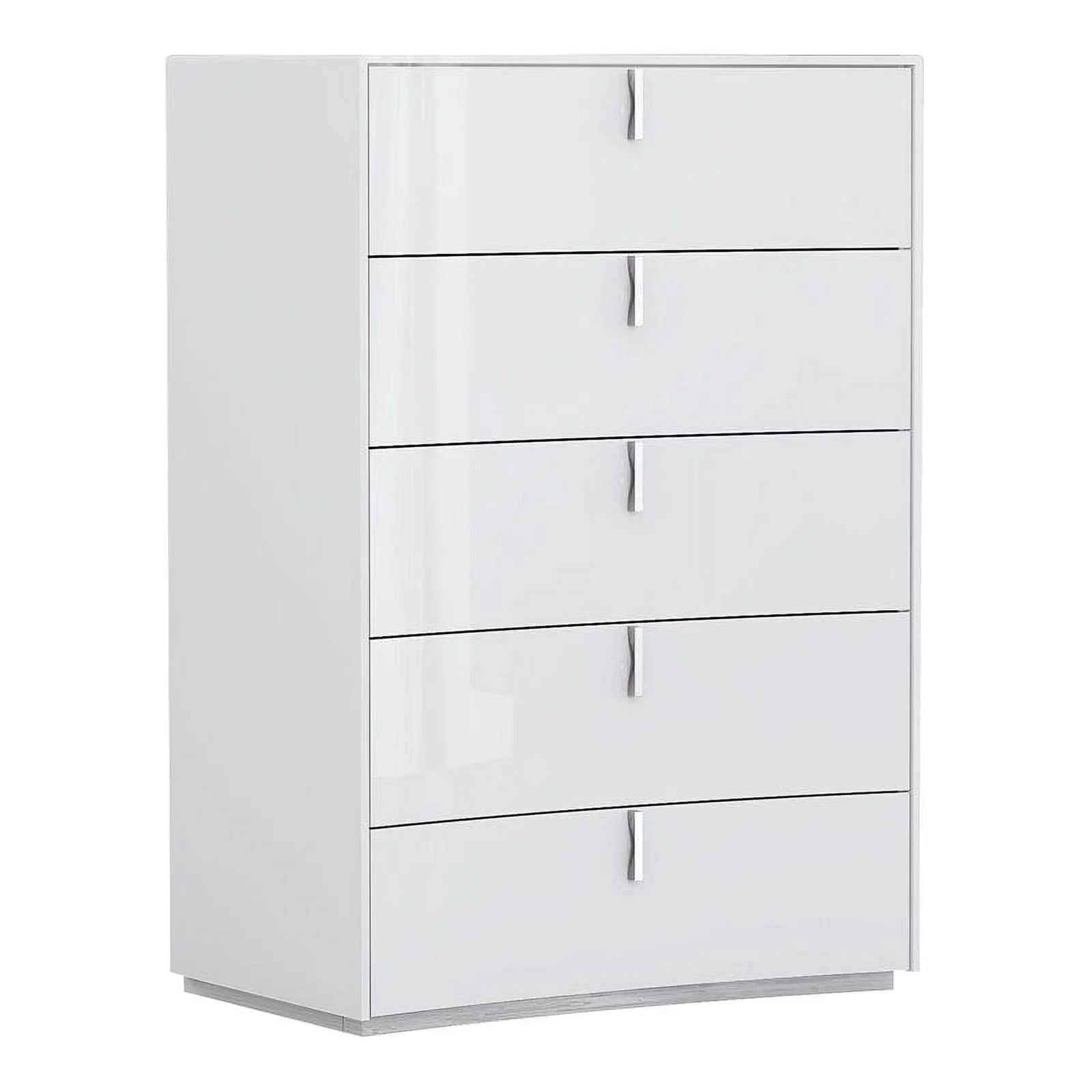 Titan Furnishings Polo Modern Lacquer Wood Chest in High Gloss White
