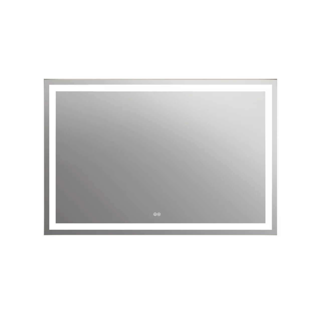 Square Mirror with LED Light and Dimmable Touch Button, Clear
