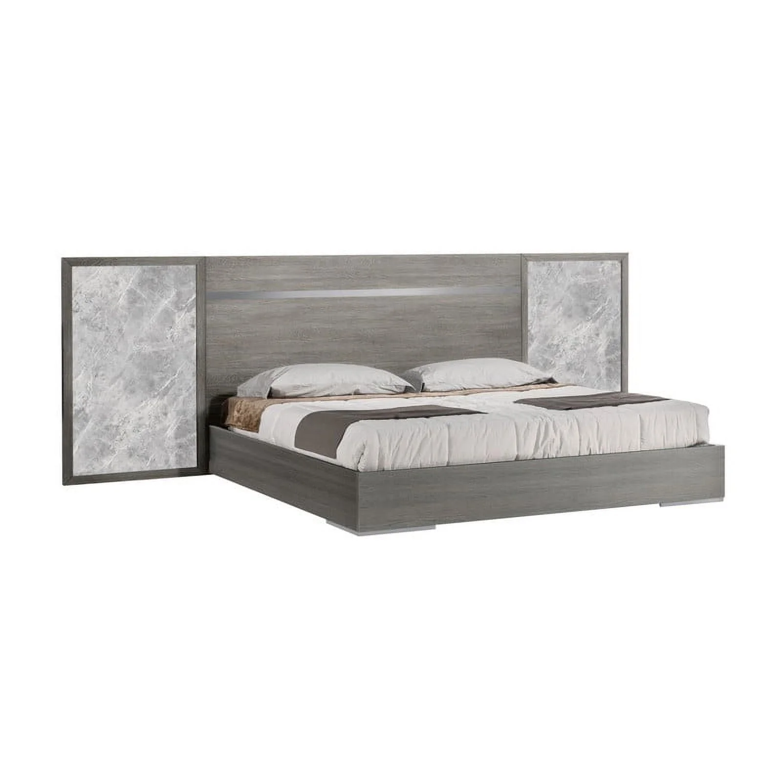 Victoria Premium 5-Piece Bedroom Set, Light Grey Oak Veneer, Queen Size
